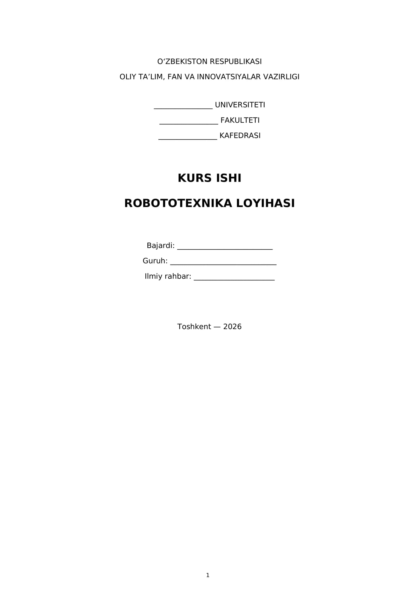 ROBOTOTEXNIKA LOYIHASI