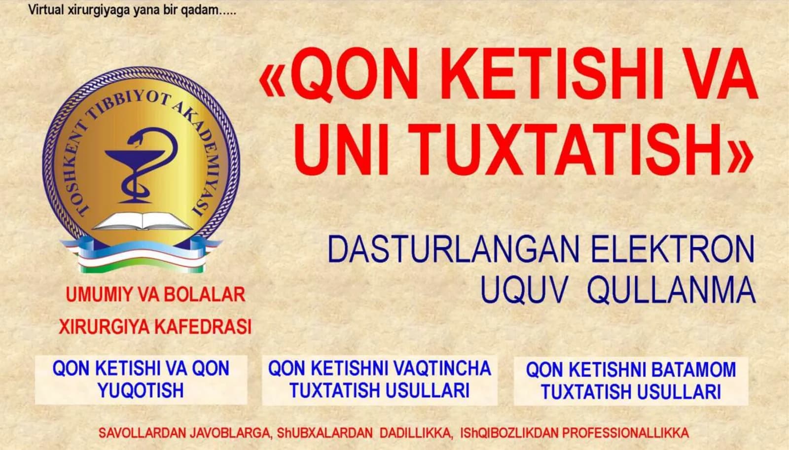 Qon ketish va uni tuxtatish
