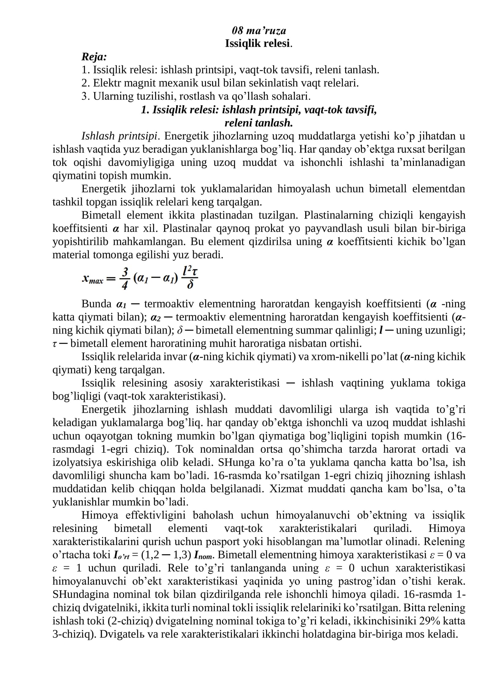 Issiqlik relesi