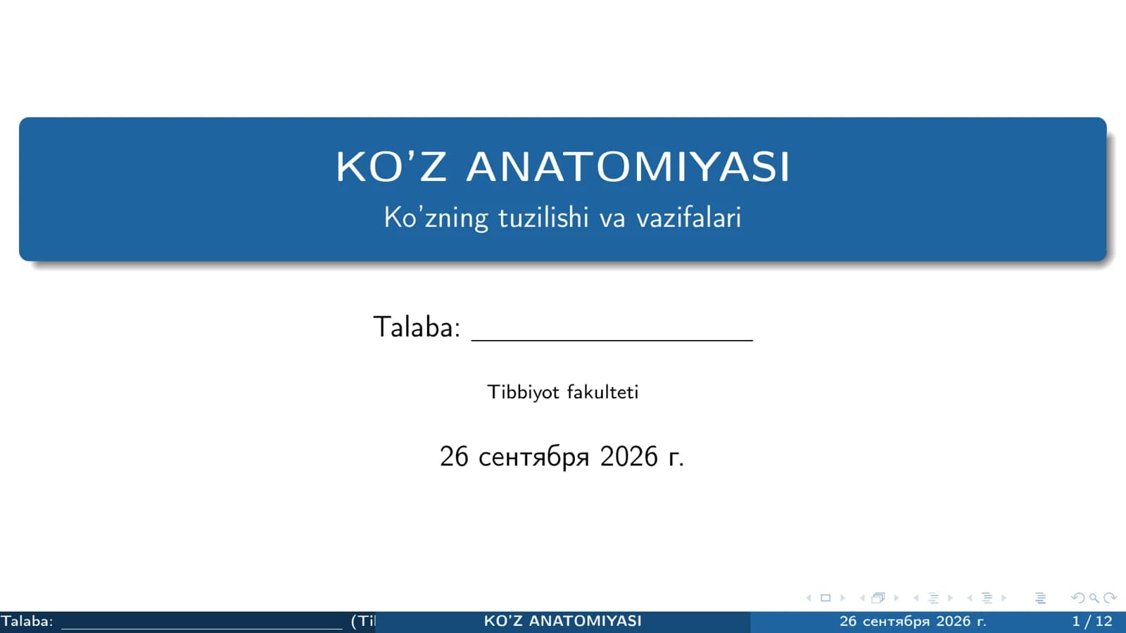 KO’Z ANATOMIYASI