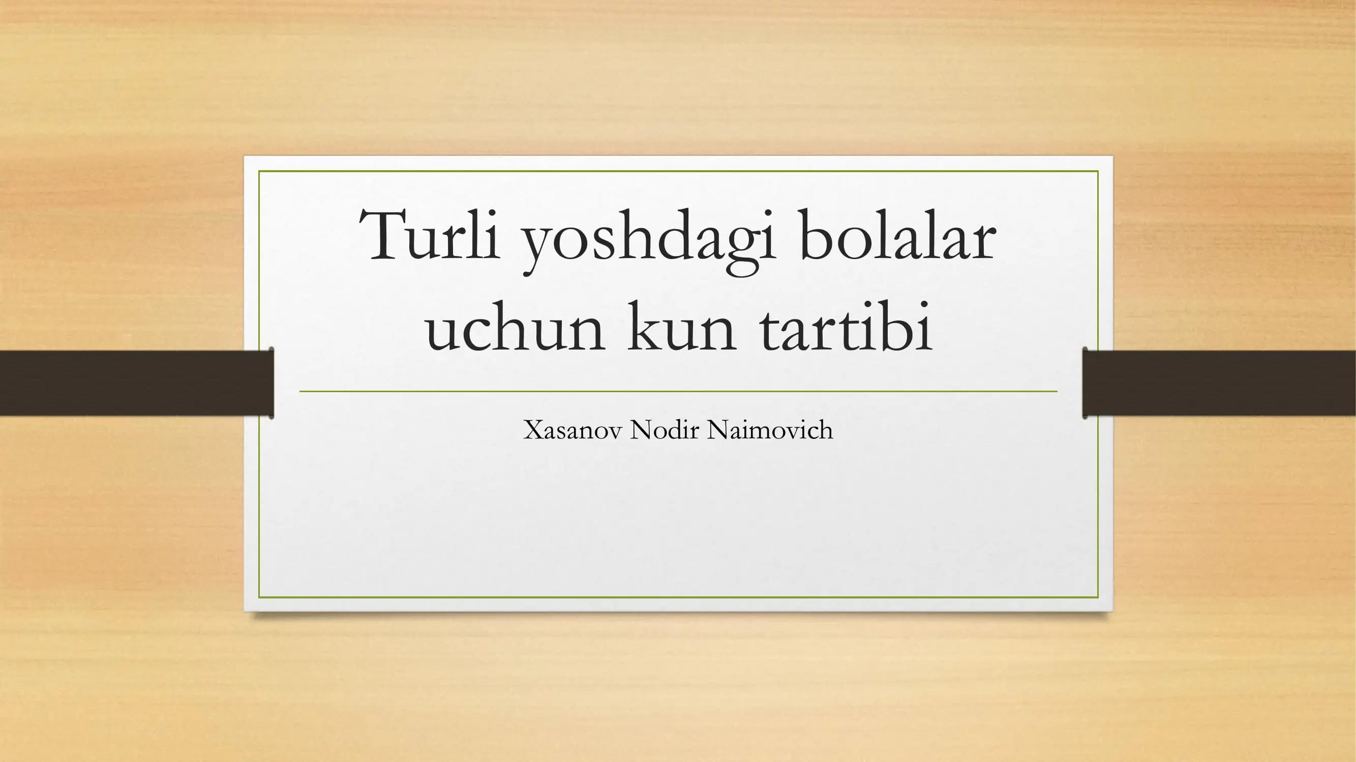 Kun tartibi bolalar uchun