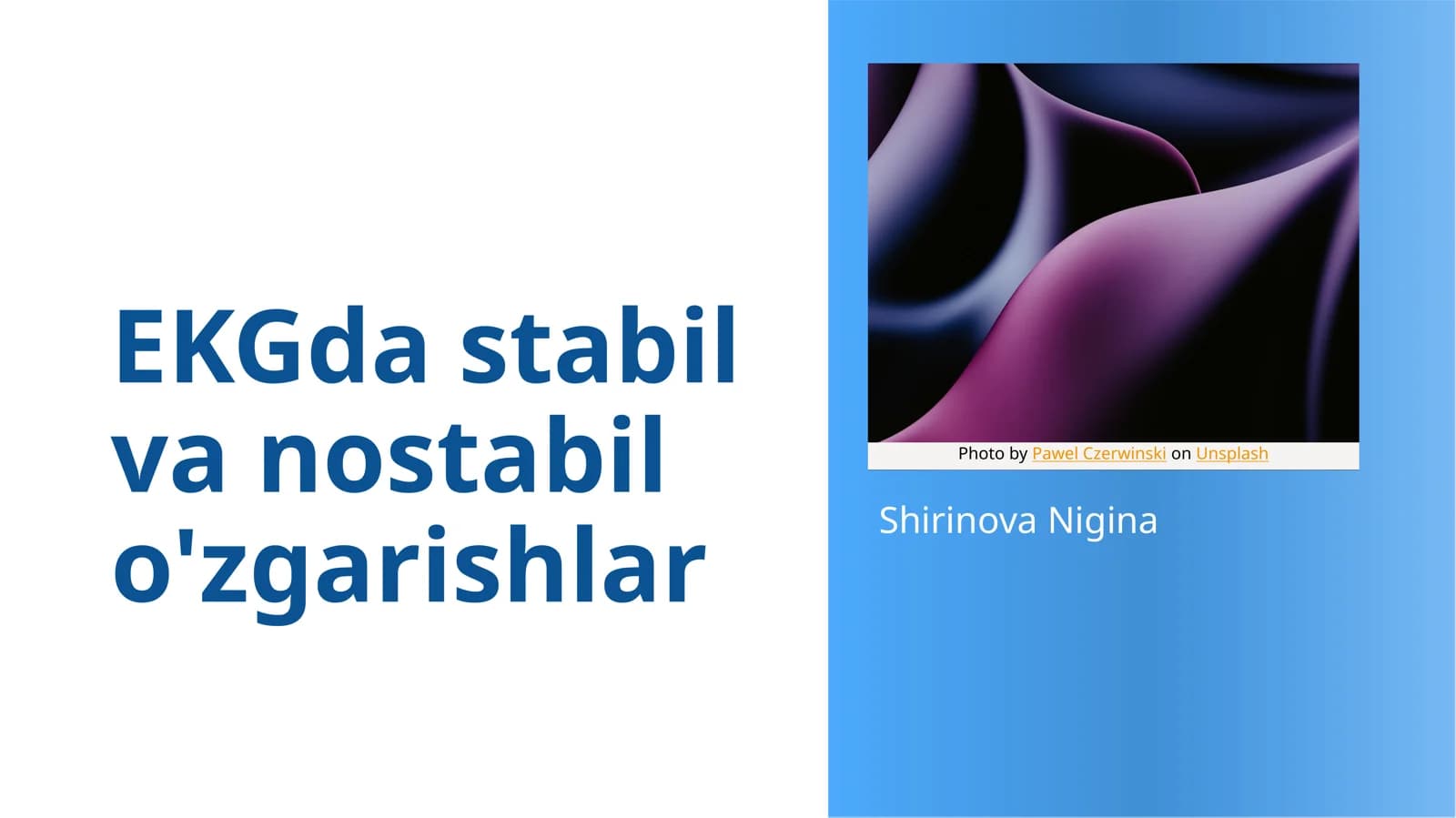 EKG va Stabil va Nostabil O'zgarishlar