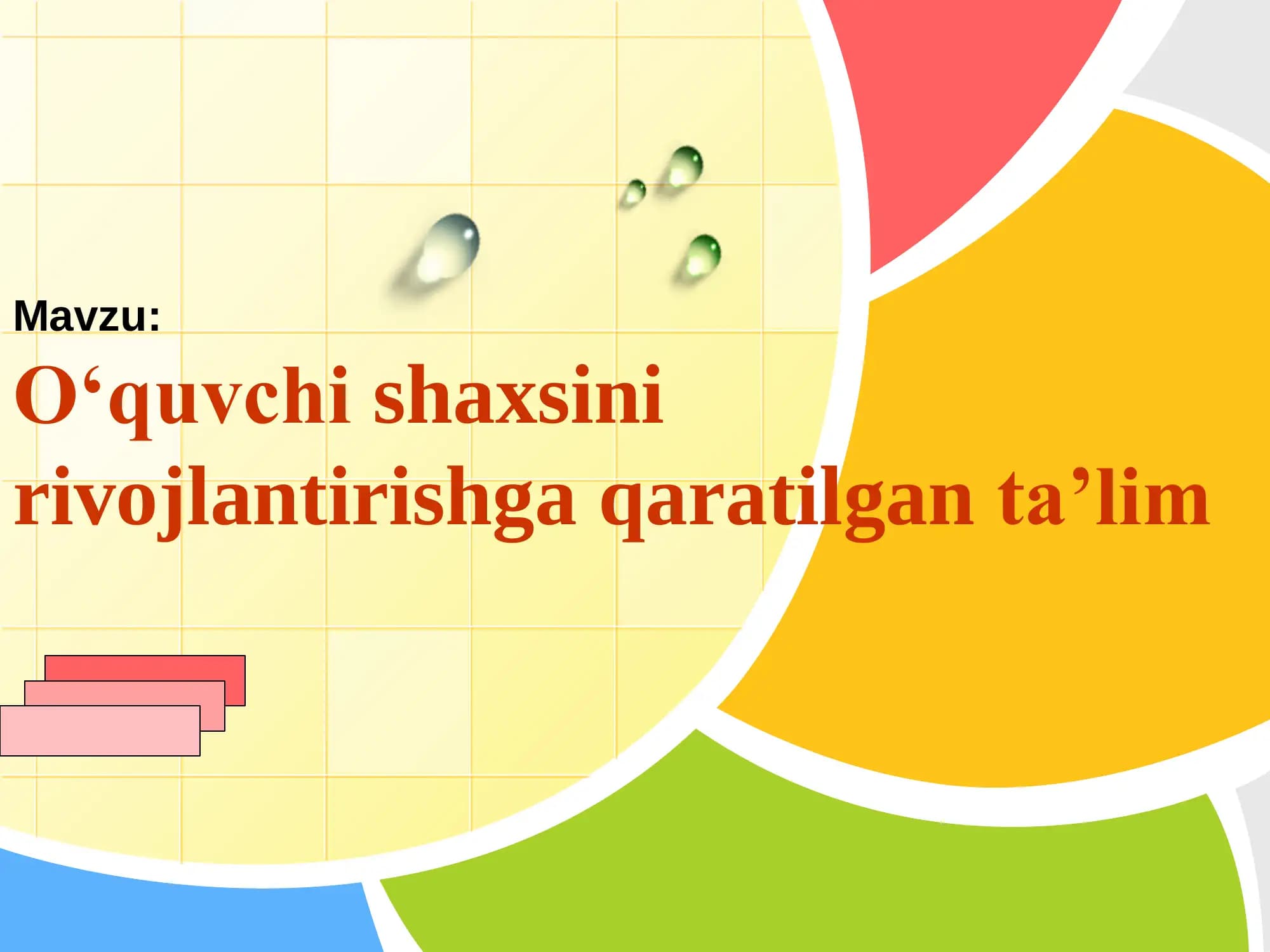 O‘quvchi shaxsini rivojlantirishga qaratilgan ta’lim