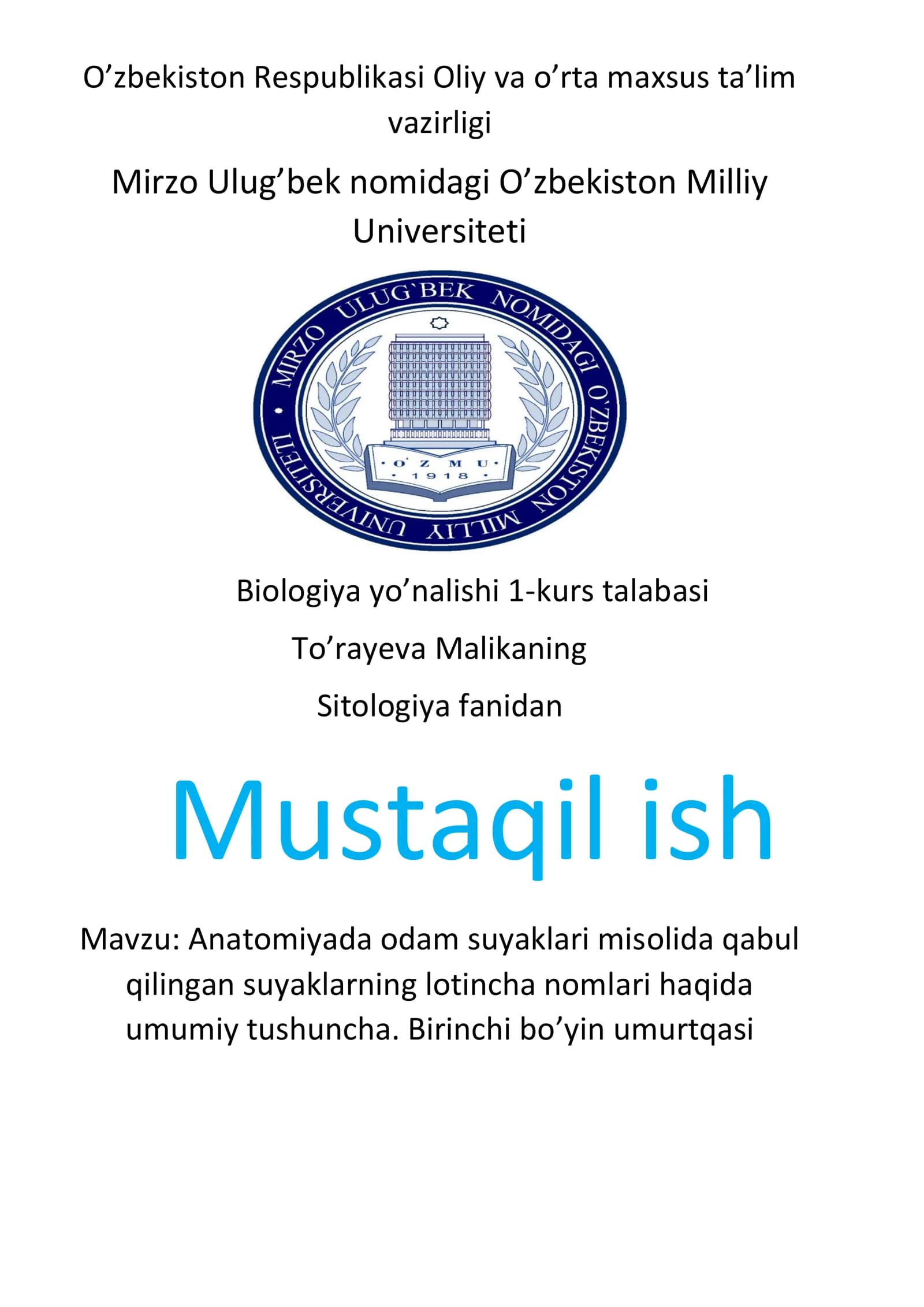 Anatomiyada odam suyaklari misolida qabul qilingan suyaklarning lotincha nomlari haqida umumiy tushuncha