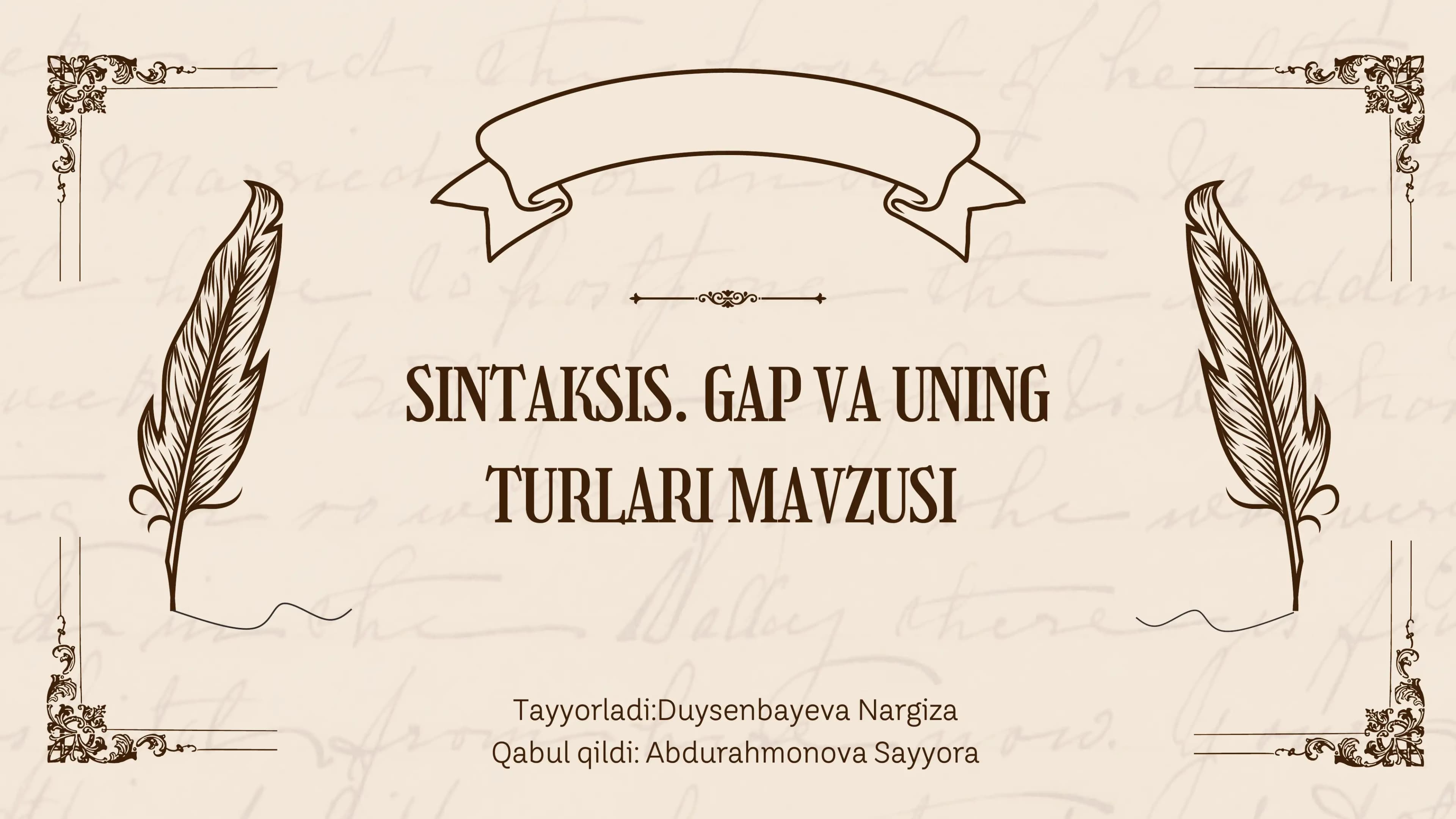 Sintaksis. Gap va uning turlari