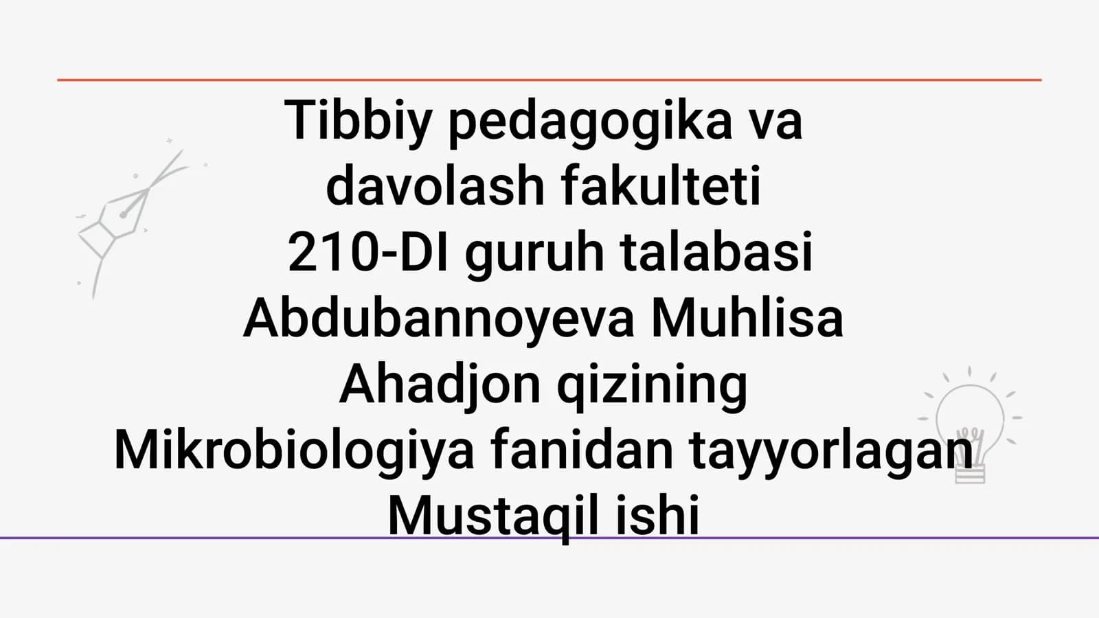 Mikrobiologiya fanidan Mustaqil ish