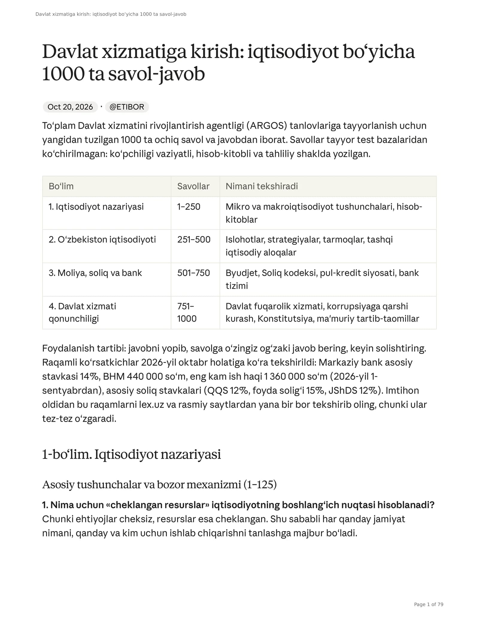 Argos 1000 ta savol javob
