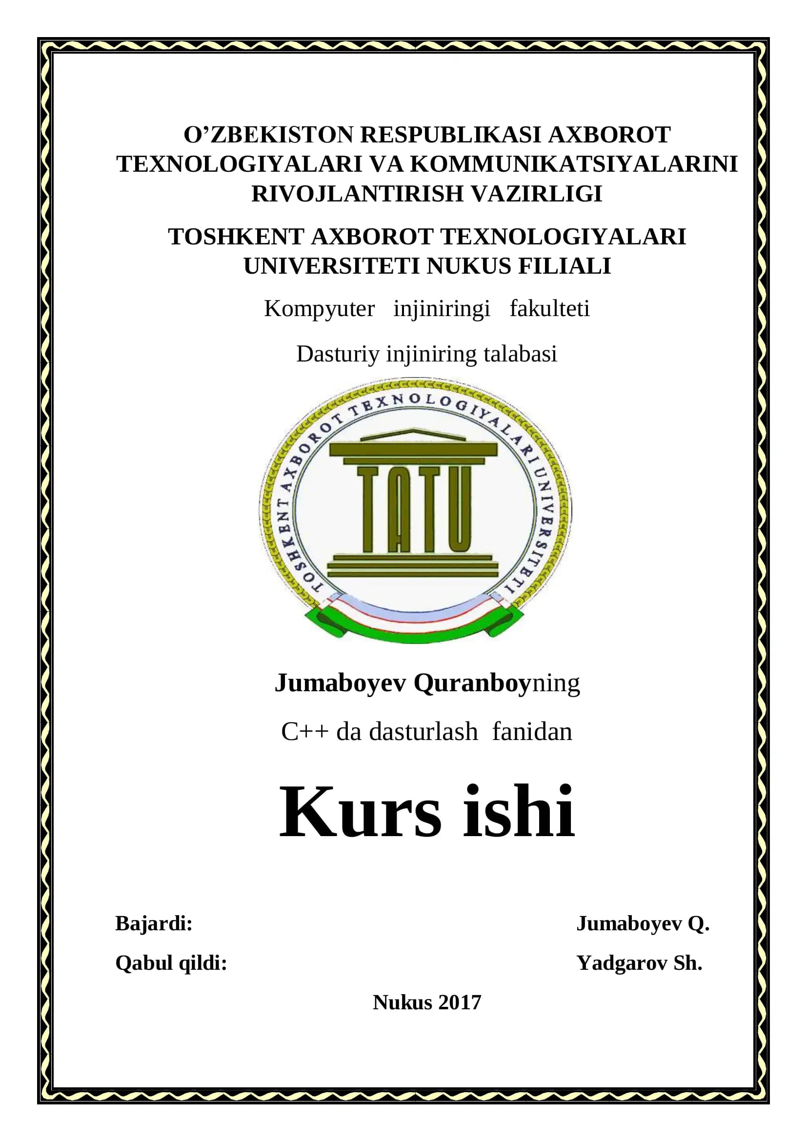 C++ tilida strukturalar