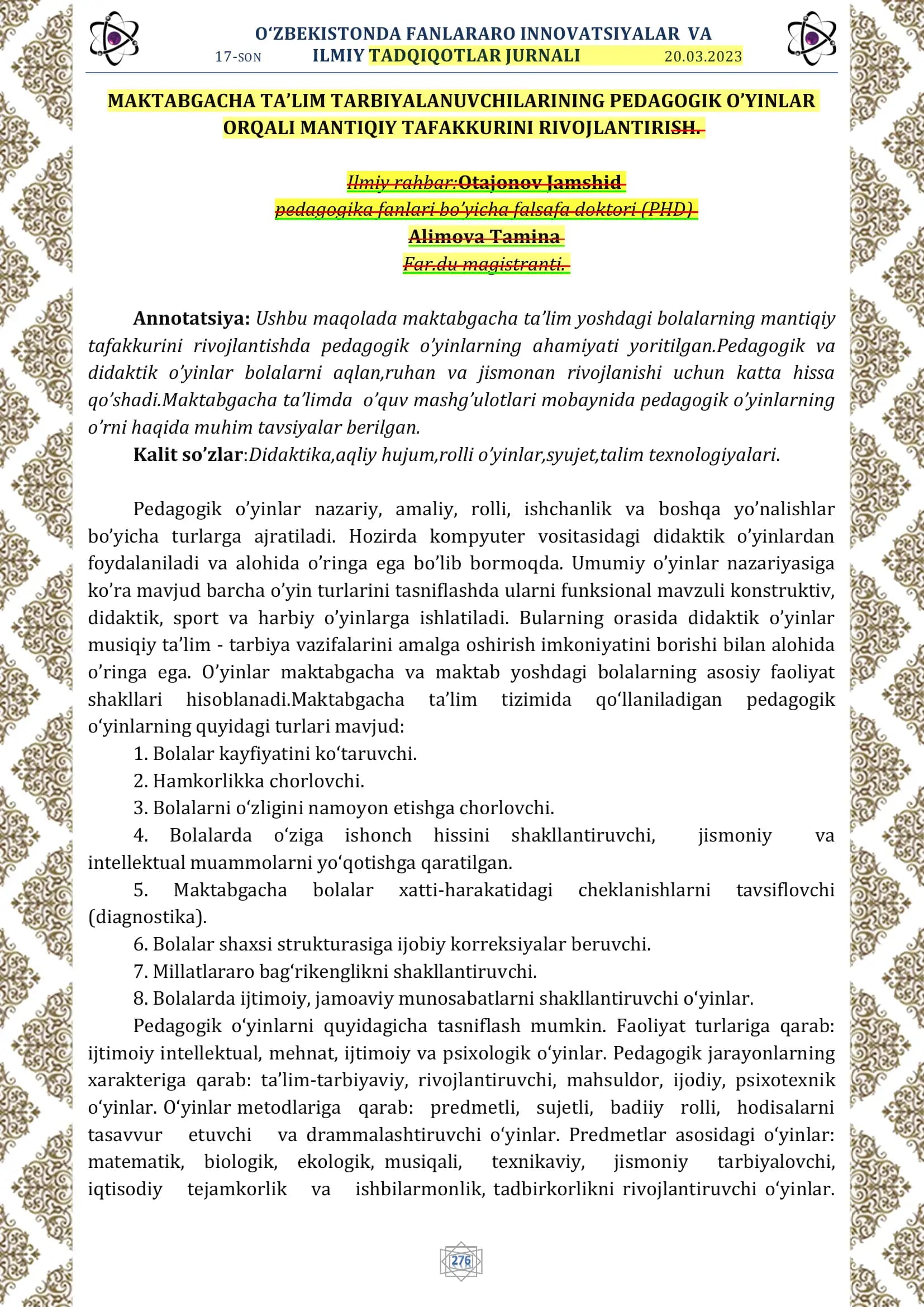 MANTIQIY TAFAKKURINI RIVOJLANTIRISH