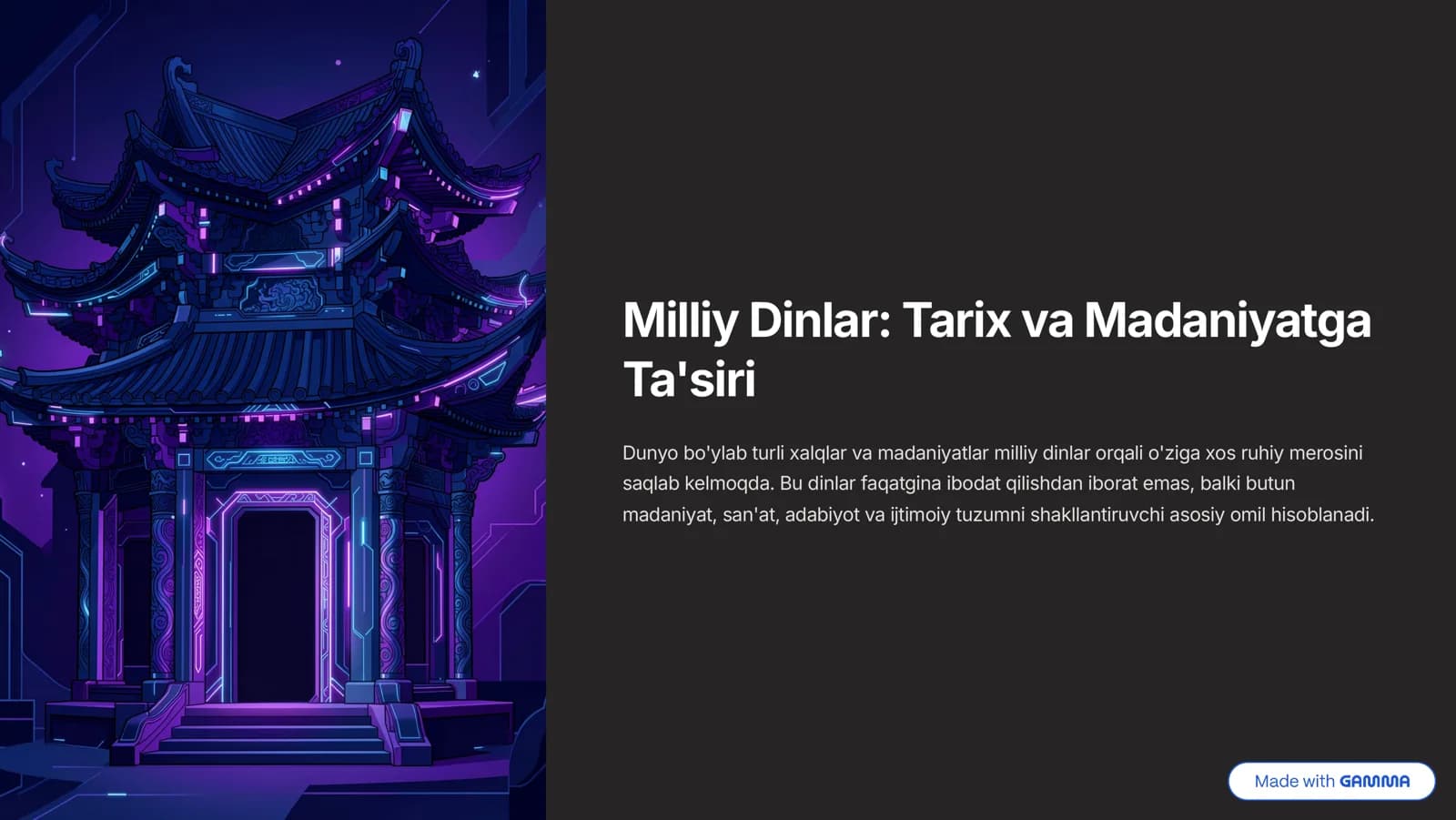 Milliy Dinlar: Tarix va Madaniyatga Ta'siri