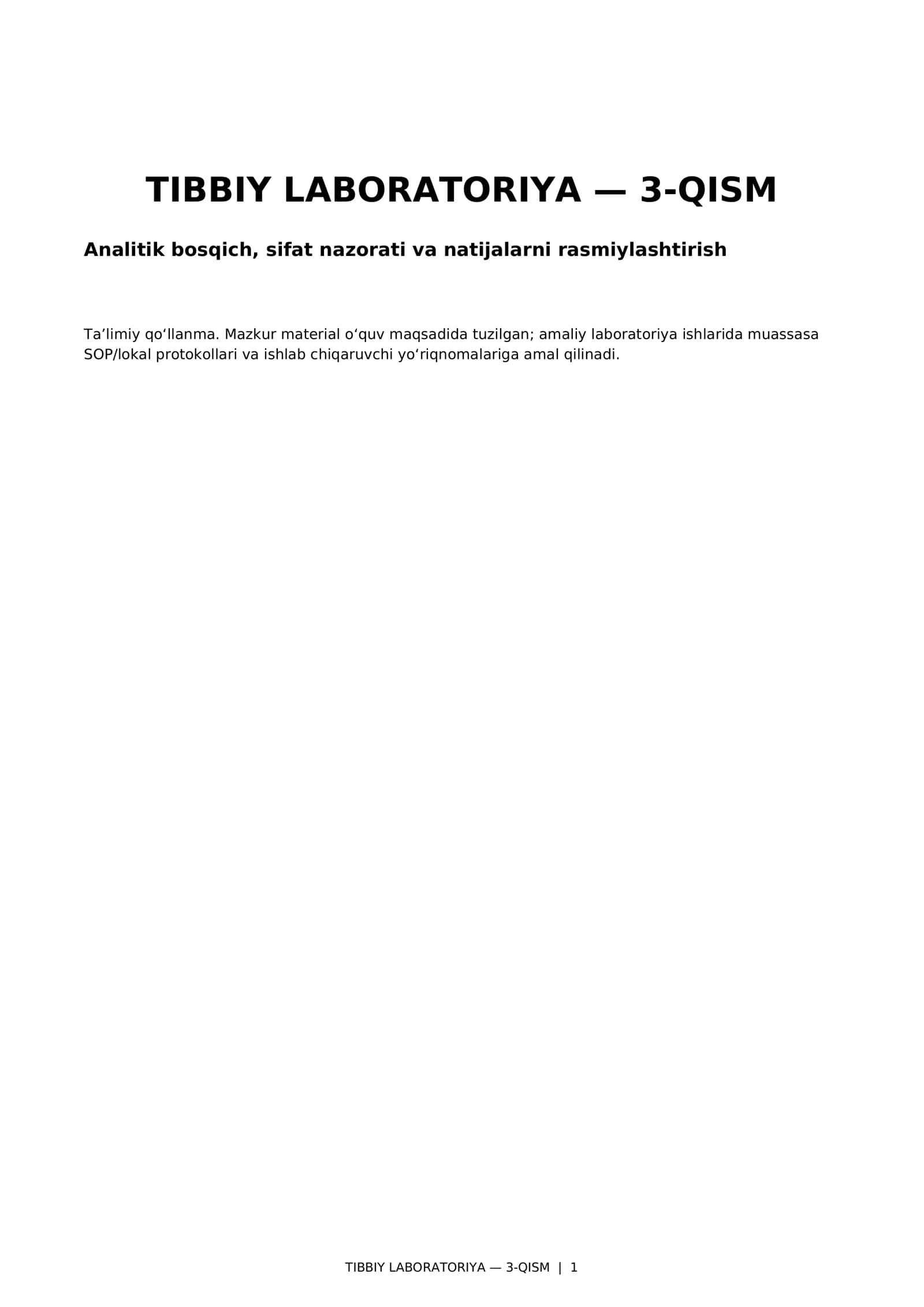 Tibbiy labaratoriya asoslari 3- qism#