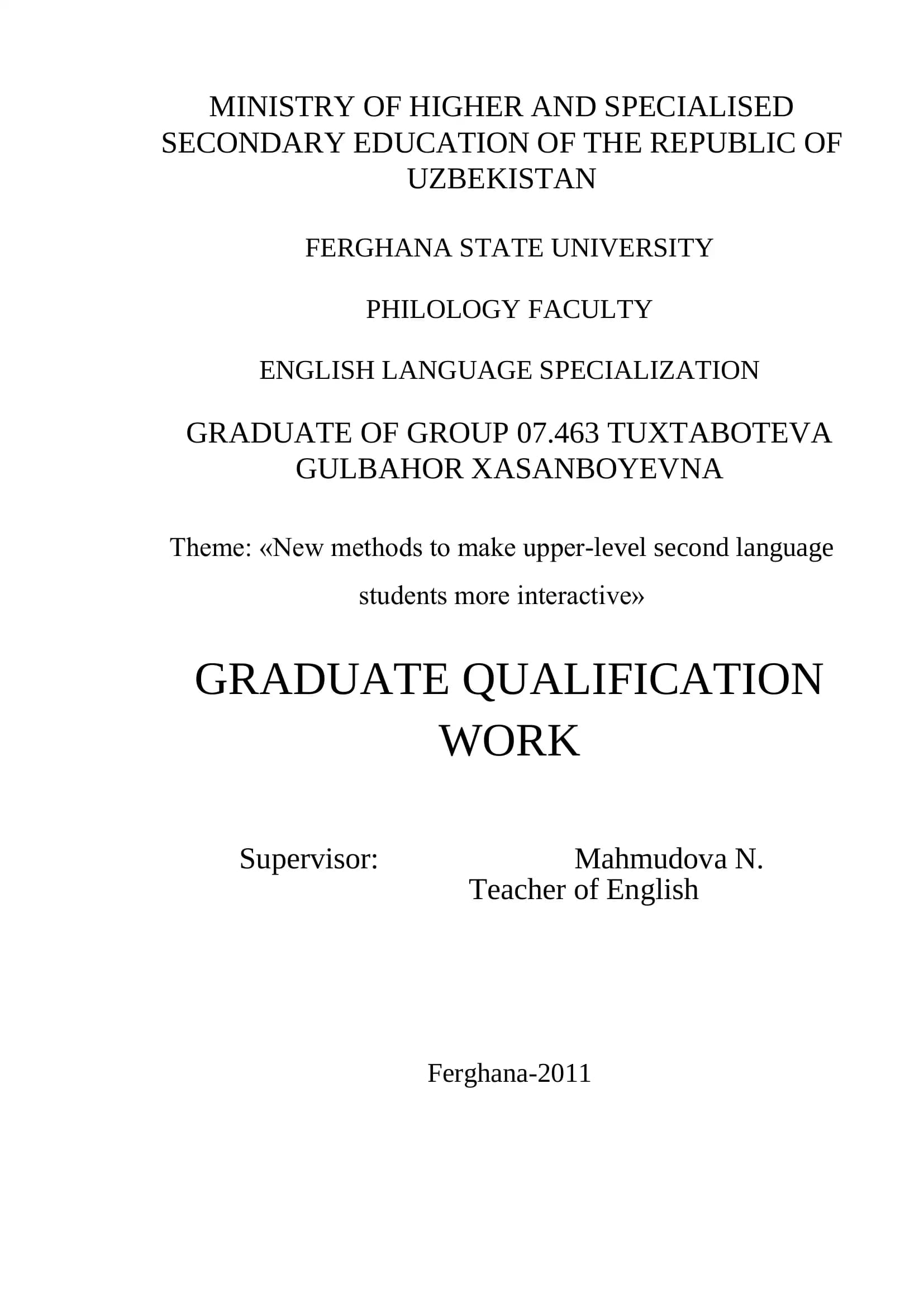 New methods to make upper-level second language students more interactive