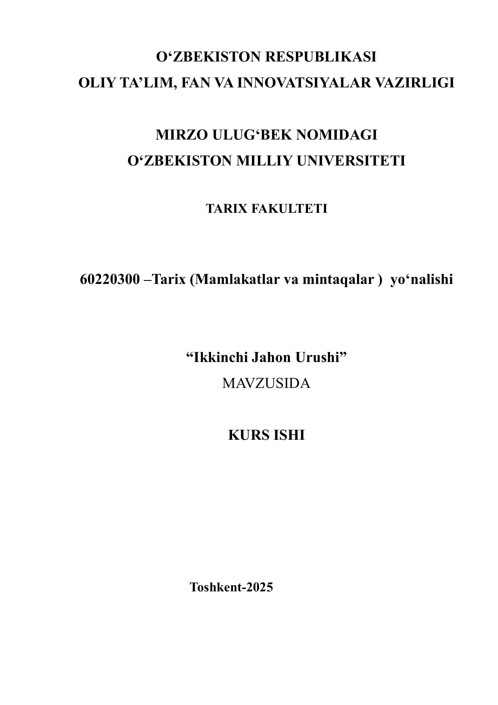 Ikkinchi Jahon Urushi