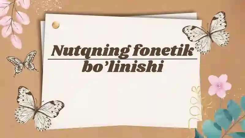 Nutqning fonetik’