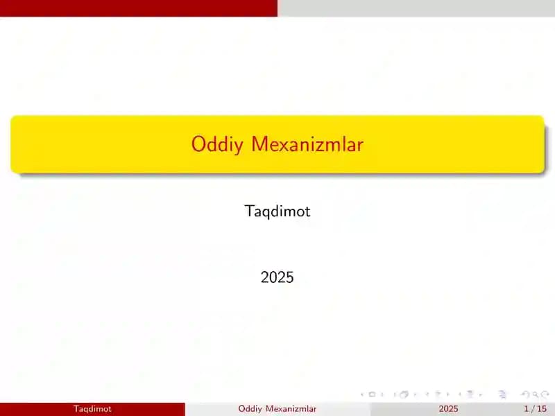 Oddiy Mexanizmlar 2025