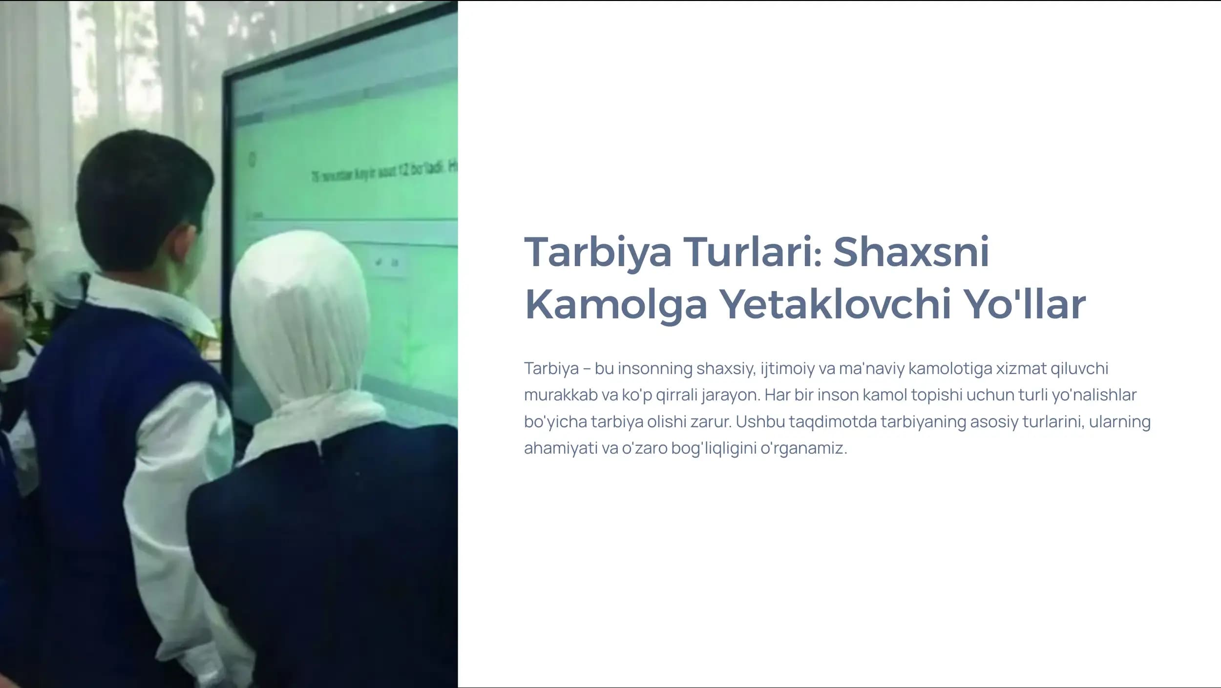 Tarbiya Turlari: Shaxsni