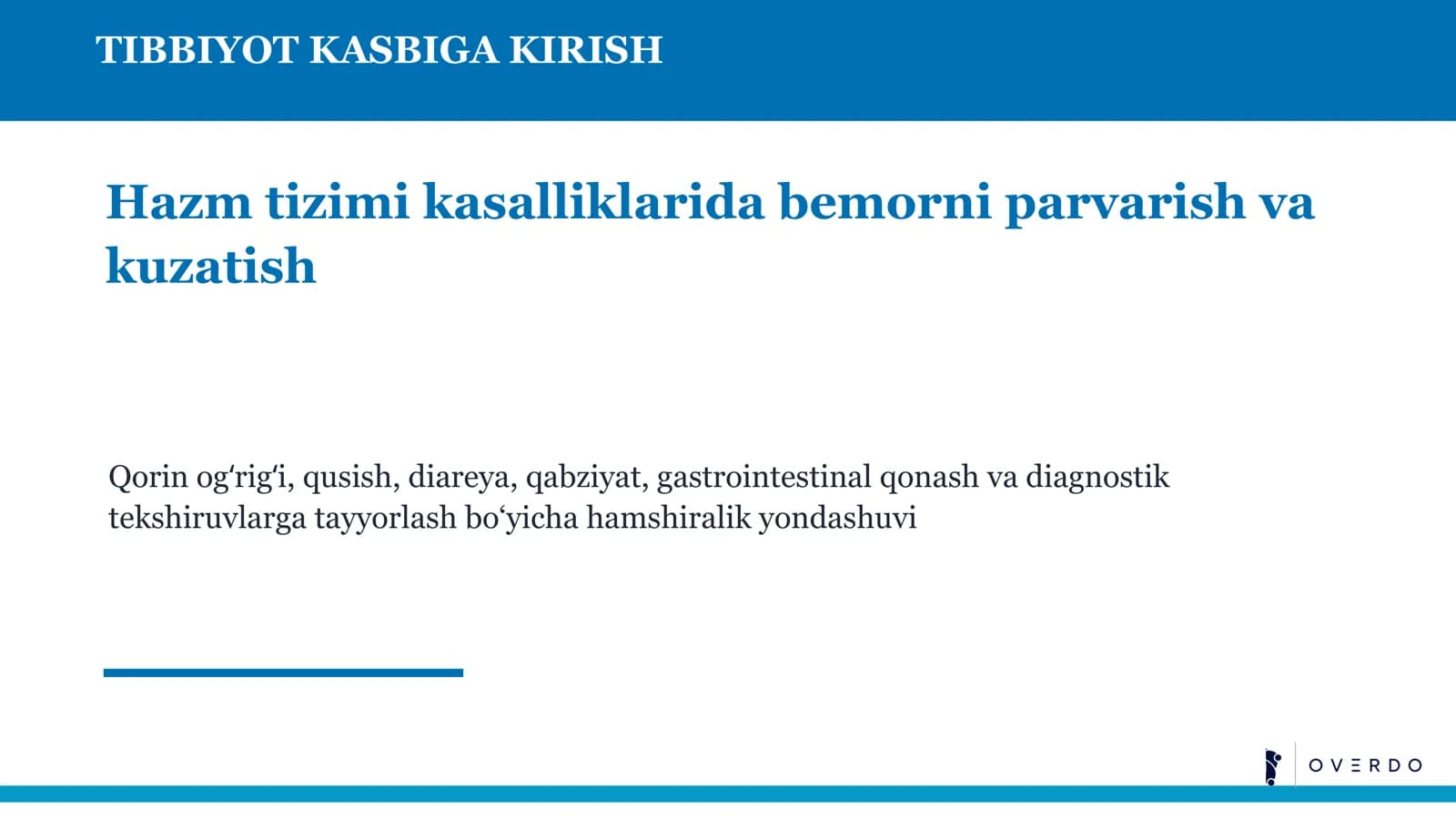 TIBBIYOT KASBIGA KIRISH