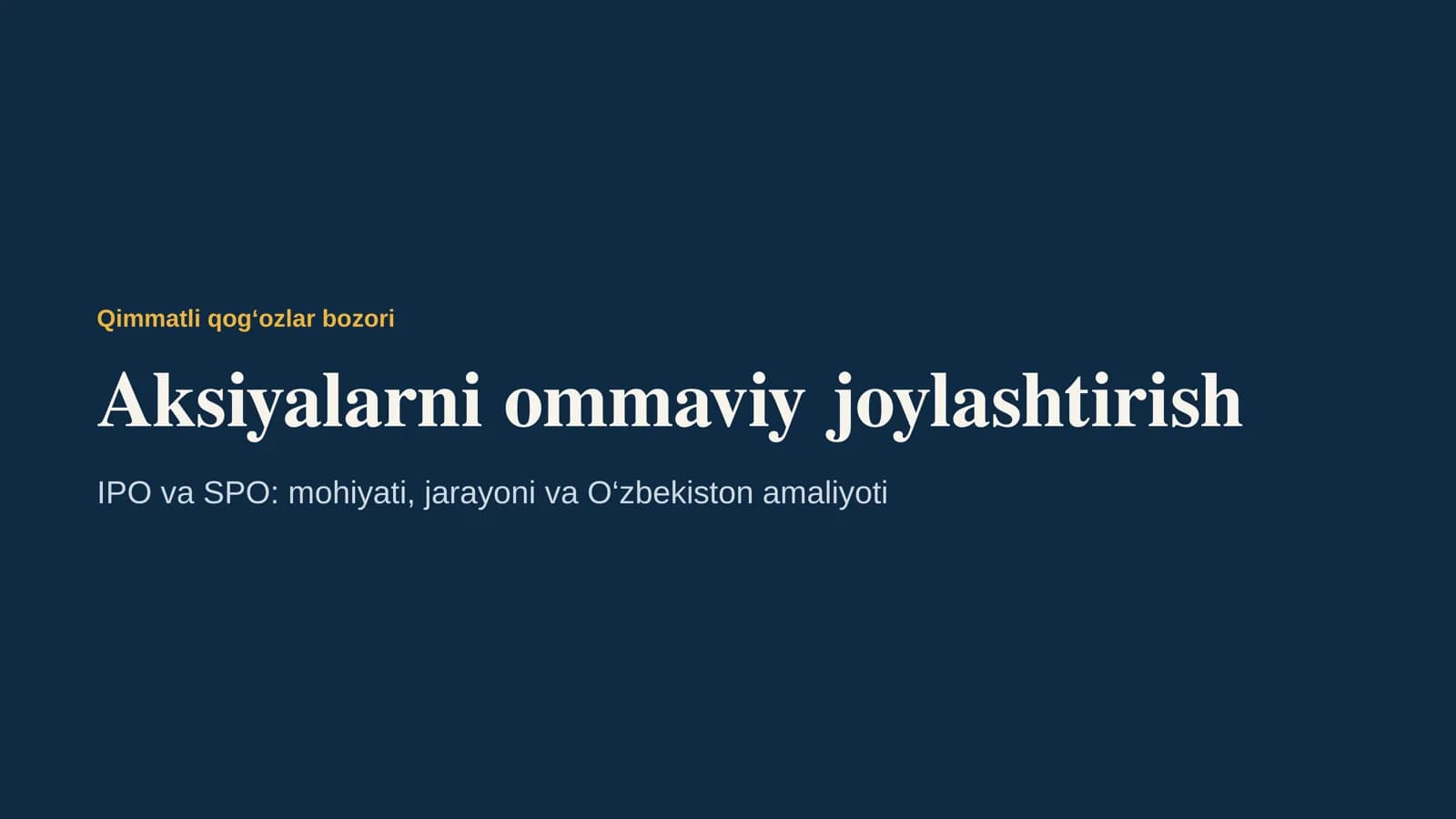Qimmatli qog‘ozlar bozori