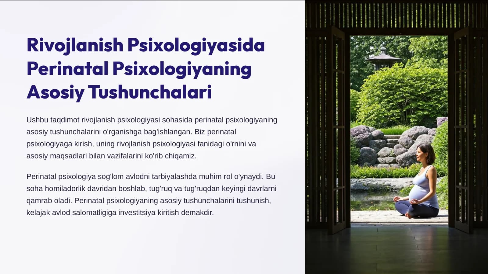 Rivojlanish Psixologiyasida Perinatal Psixologiyaning Asosiy Tushunchalari