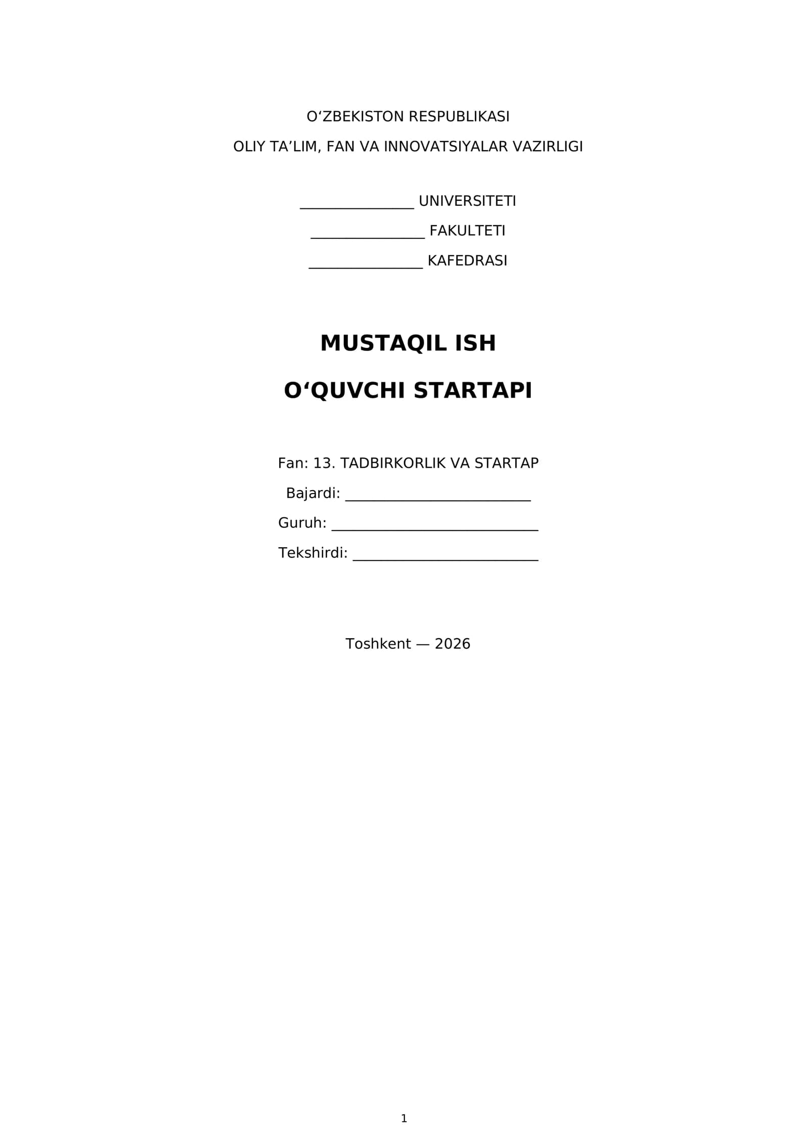 O‘quvchi startapi