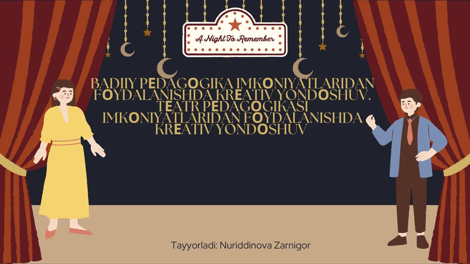 Teatr Pedagogikasi Imkoniyatlari