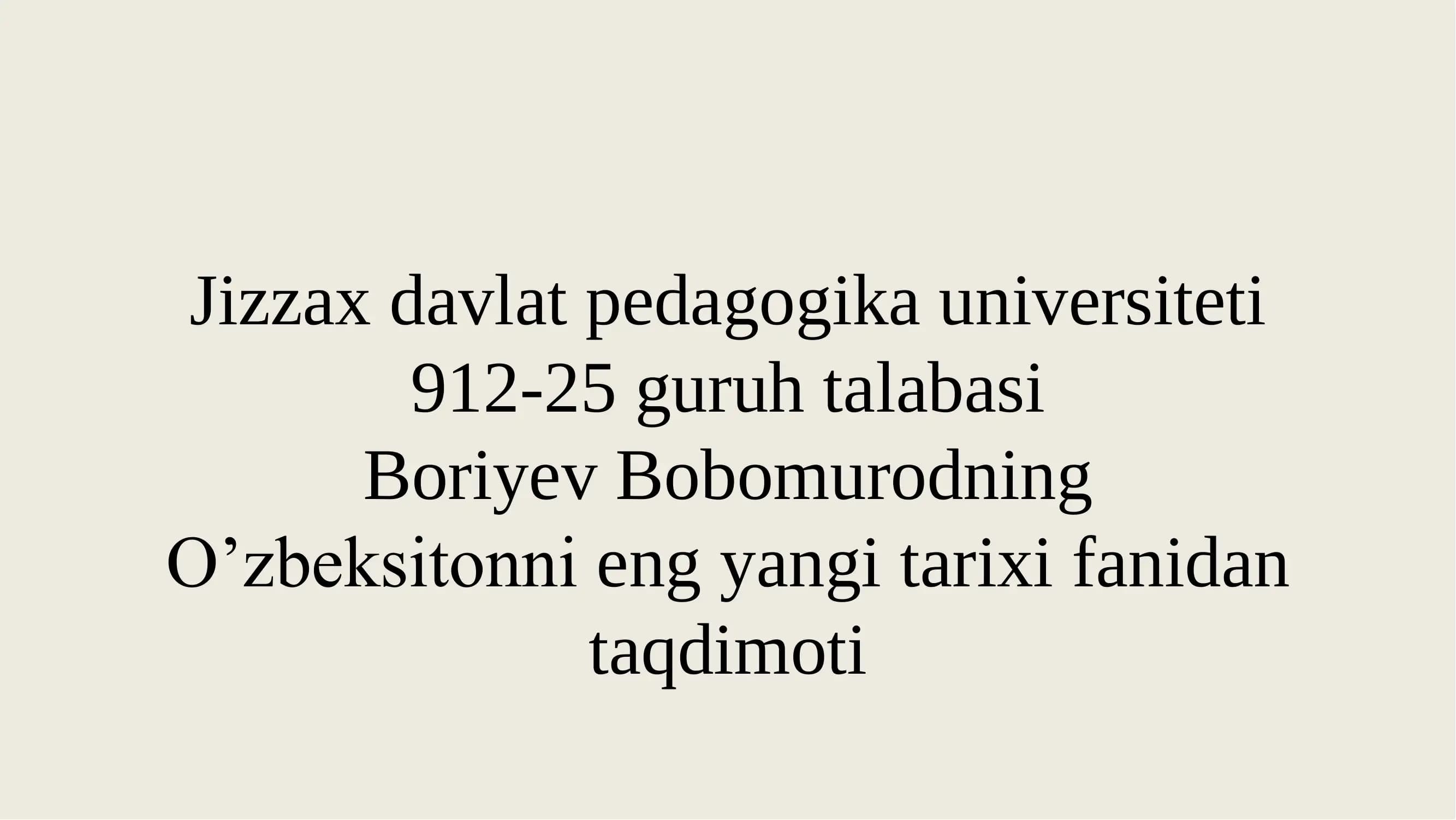 Rossiya imperiyasi va sovet hukmronligi davrida o`lkadagi ijtimoiy-iqtisodiy, siyosiy va ma’naviy jarayonlar.