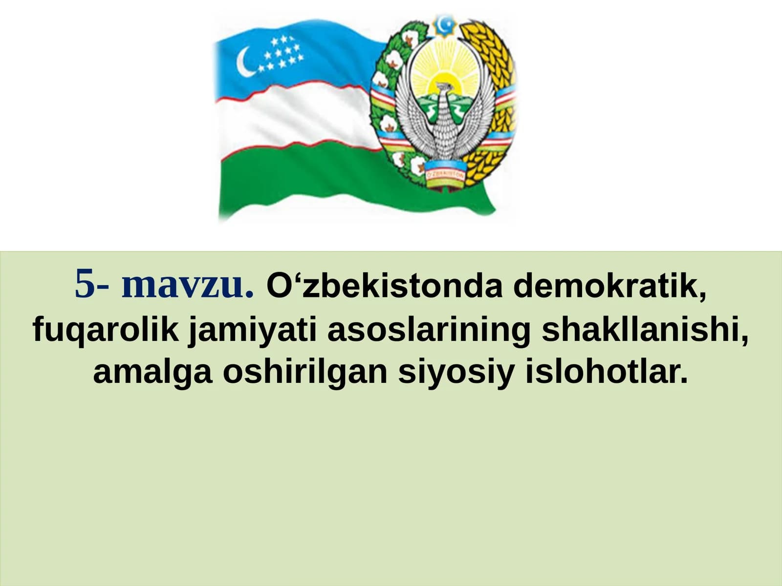 O‘zbekistonda fuqarolik jamiyati asoslarining shakllanishi