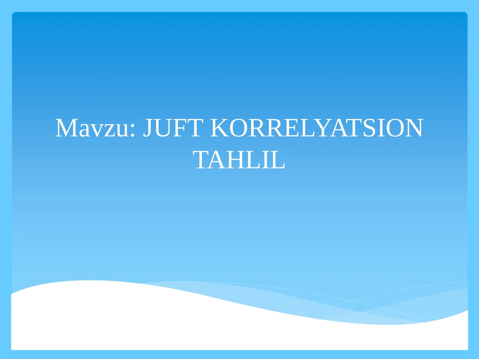 JUFT KORRELYATSION