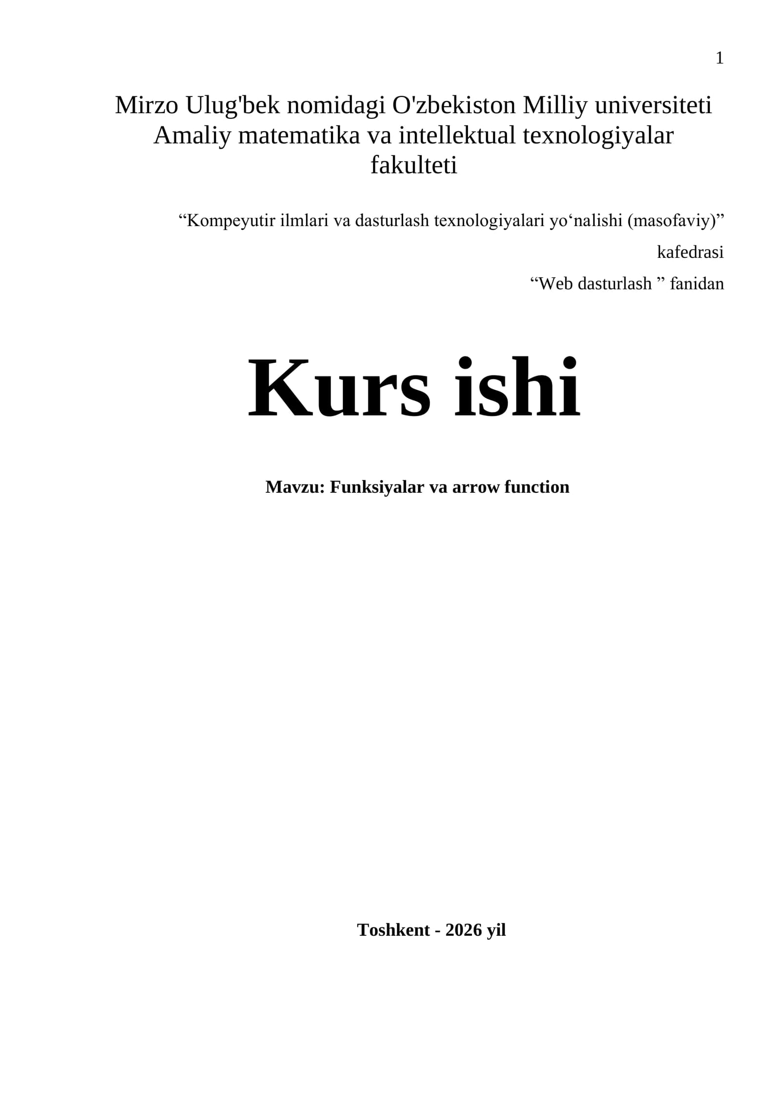 Funksiyalar va arrow function