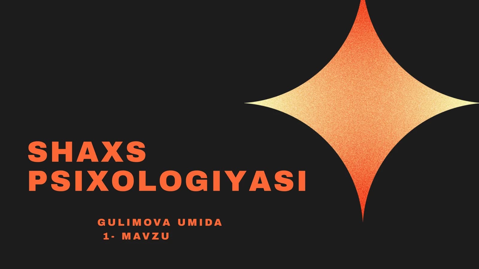Shaxs psixologiyasi