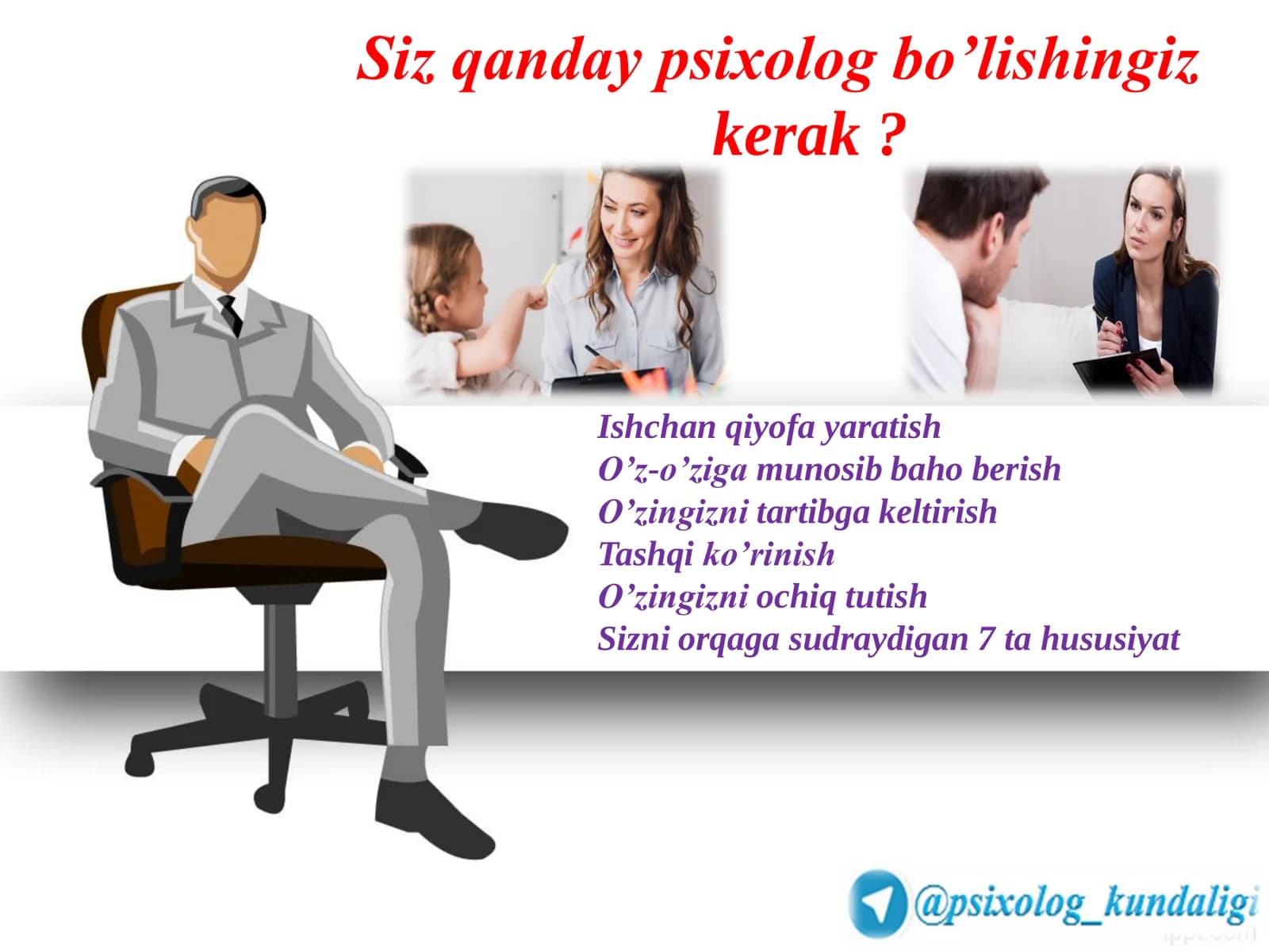 Psixolog bo'lishning 10 qo'llanmasi