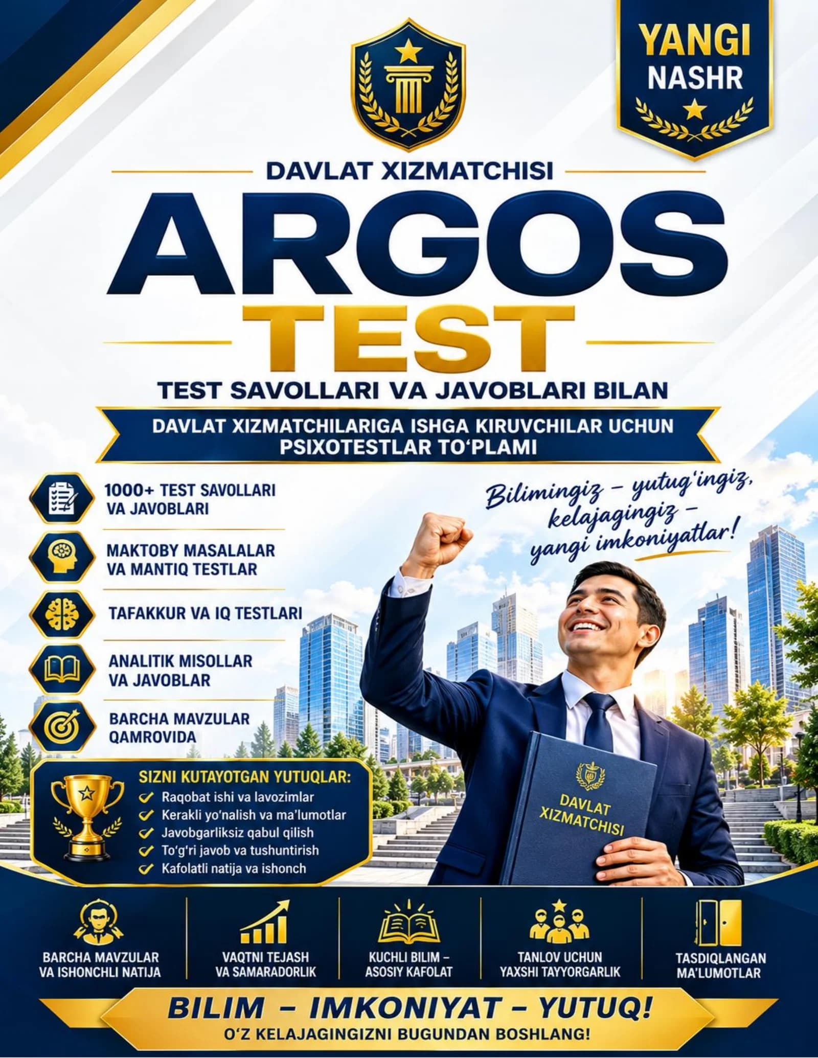 📚 ARGOS testlari  —  2026 YANGI NASHR  | 1000+ savollar va javoblar