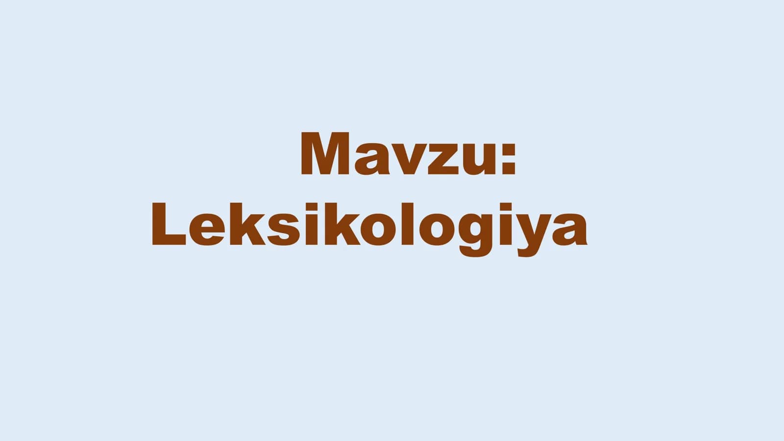 Leksikologiya