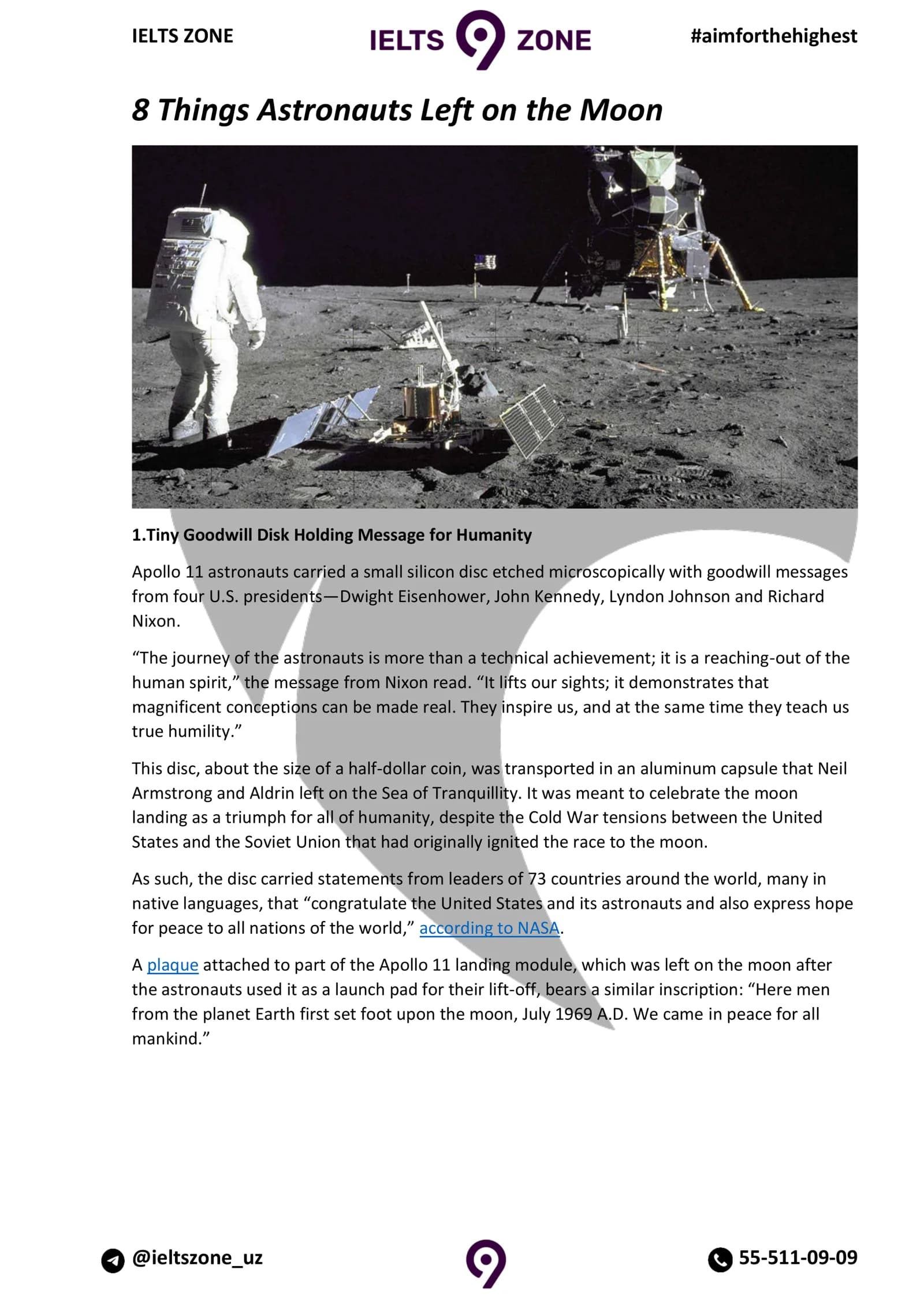 8 Things Astronauts Left on the Moon