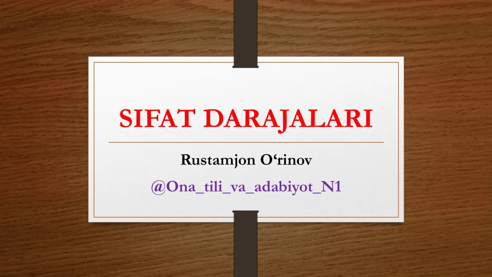 SIFAT DARAJALARI