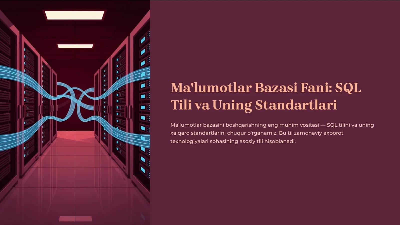 Ma'lumotlar Bazasi Fani: SQL