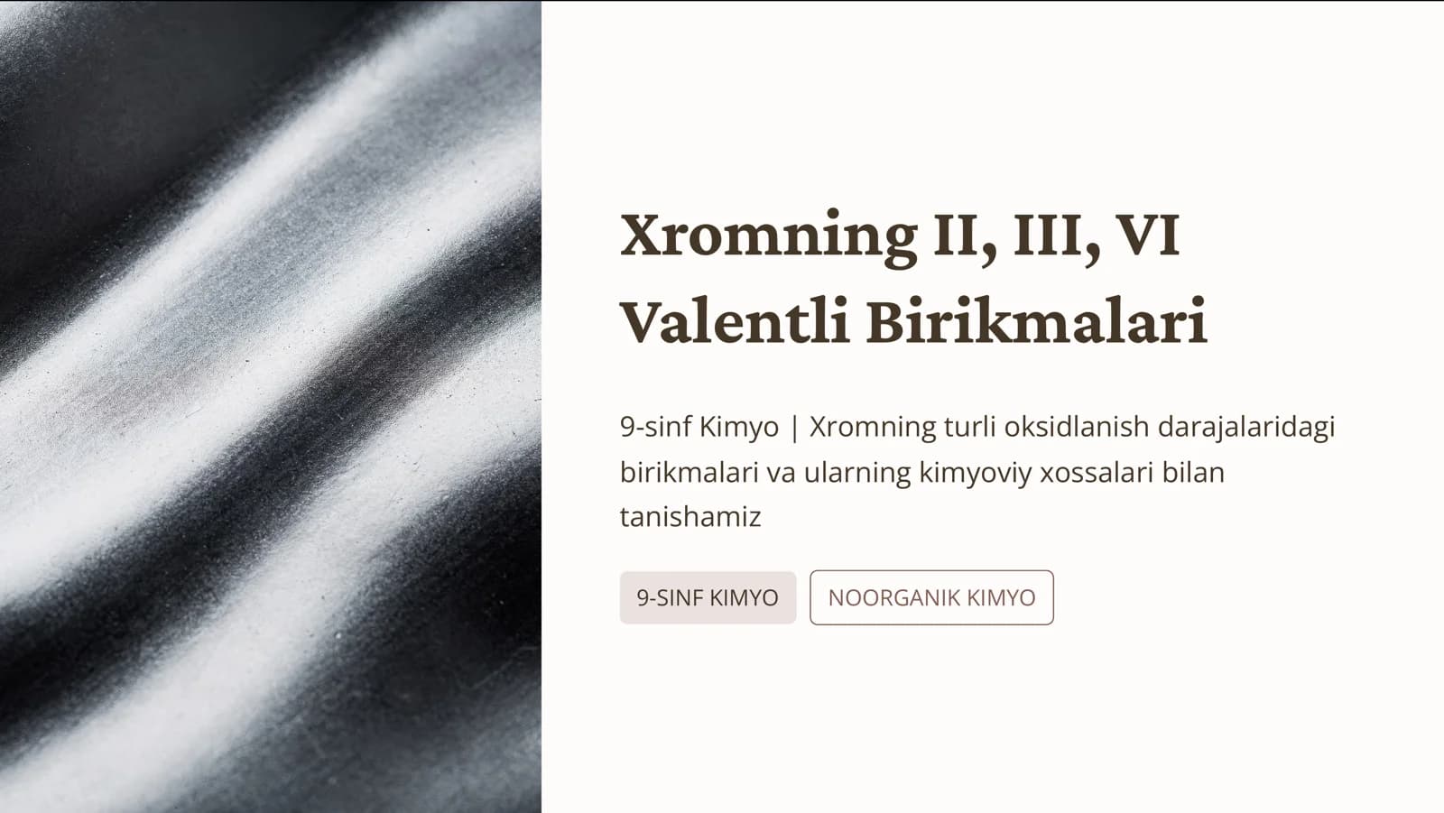 Xromning II, III, VI Valentli Birikmalari