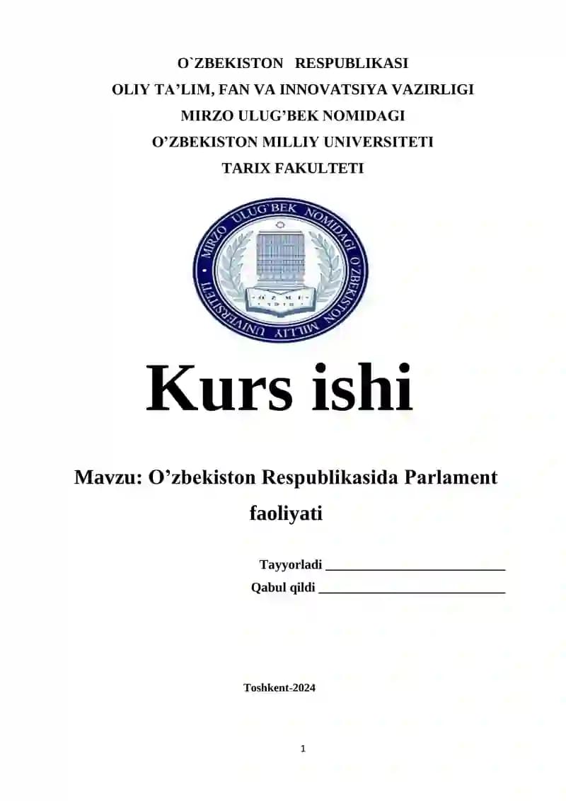 O’zbekiston Respublikasida Parlament faoliyati
