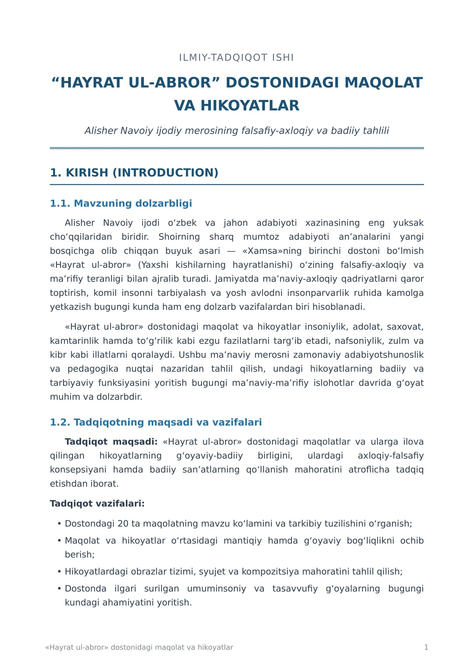 MAQOLAT VA HIKOYATLAR