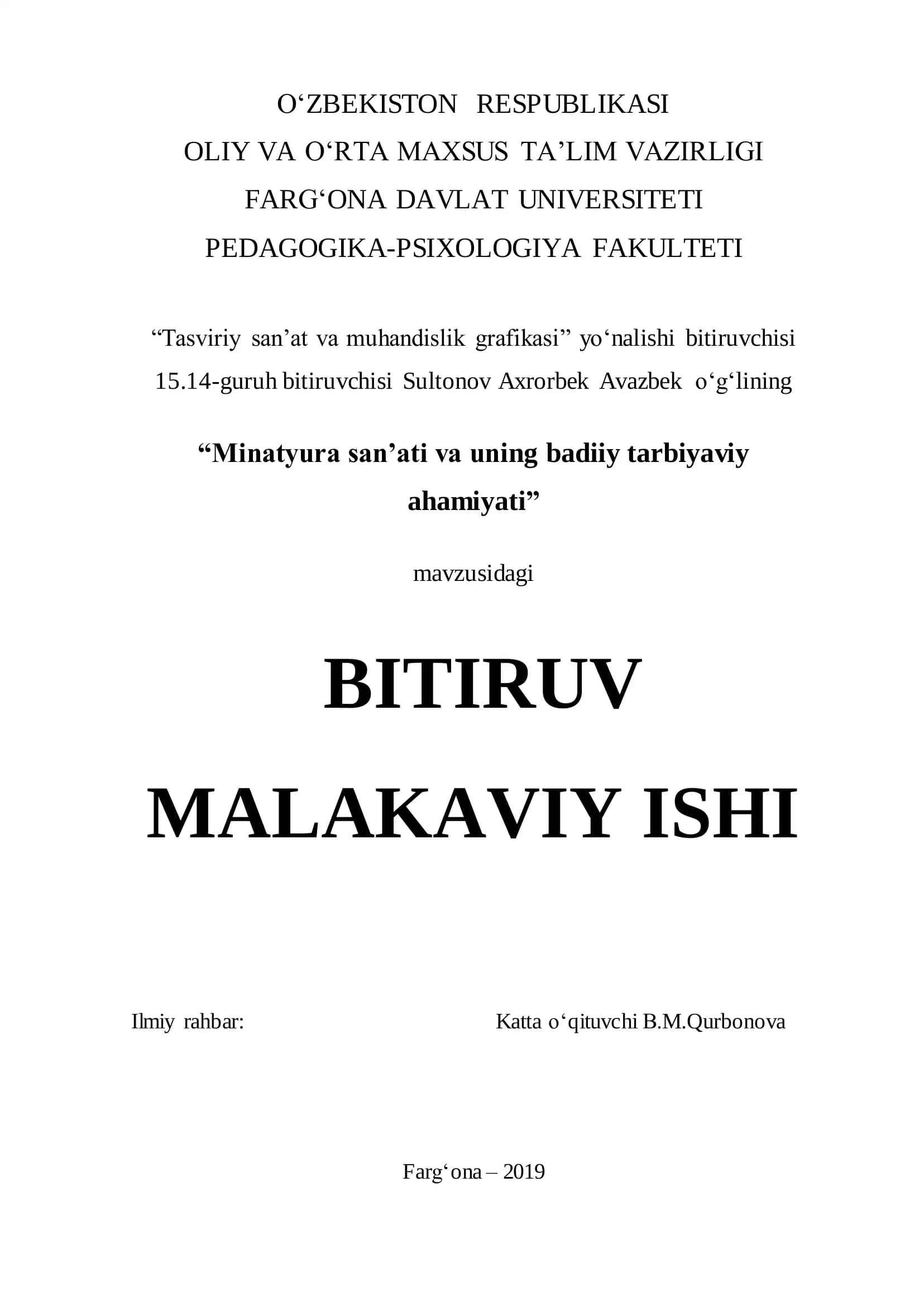 Tasviriy san’at va muhandislik grafikasi