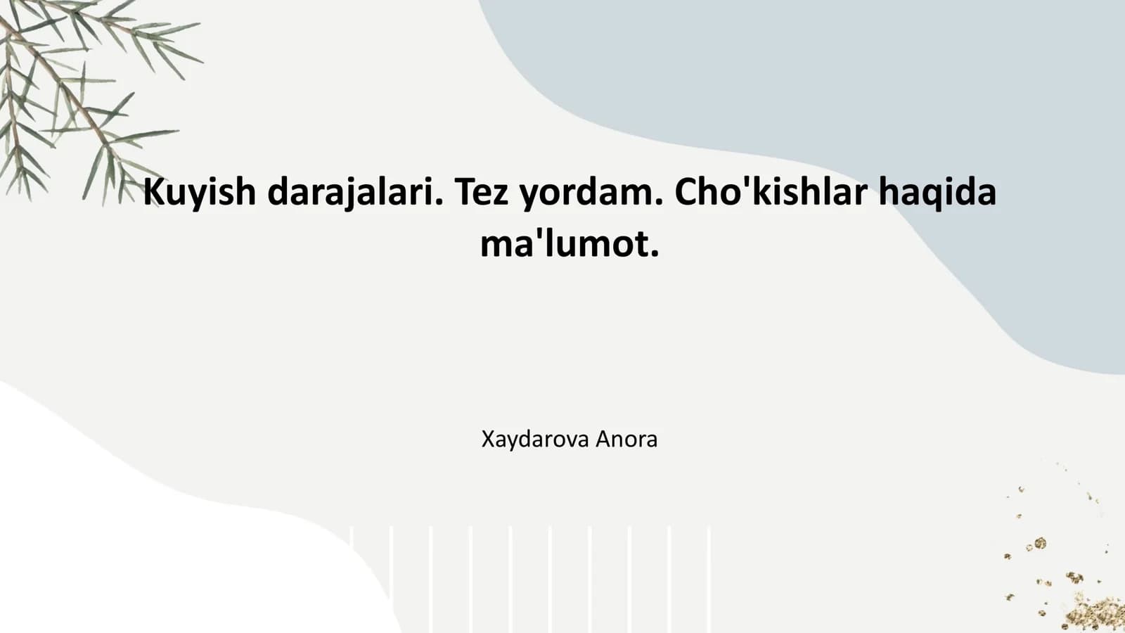 Kuyish darajalari. Tez yordam. Cho'kishlar haqida ma'lumot