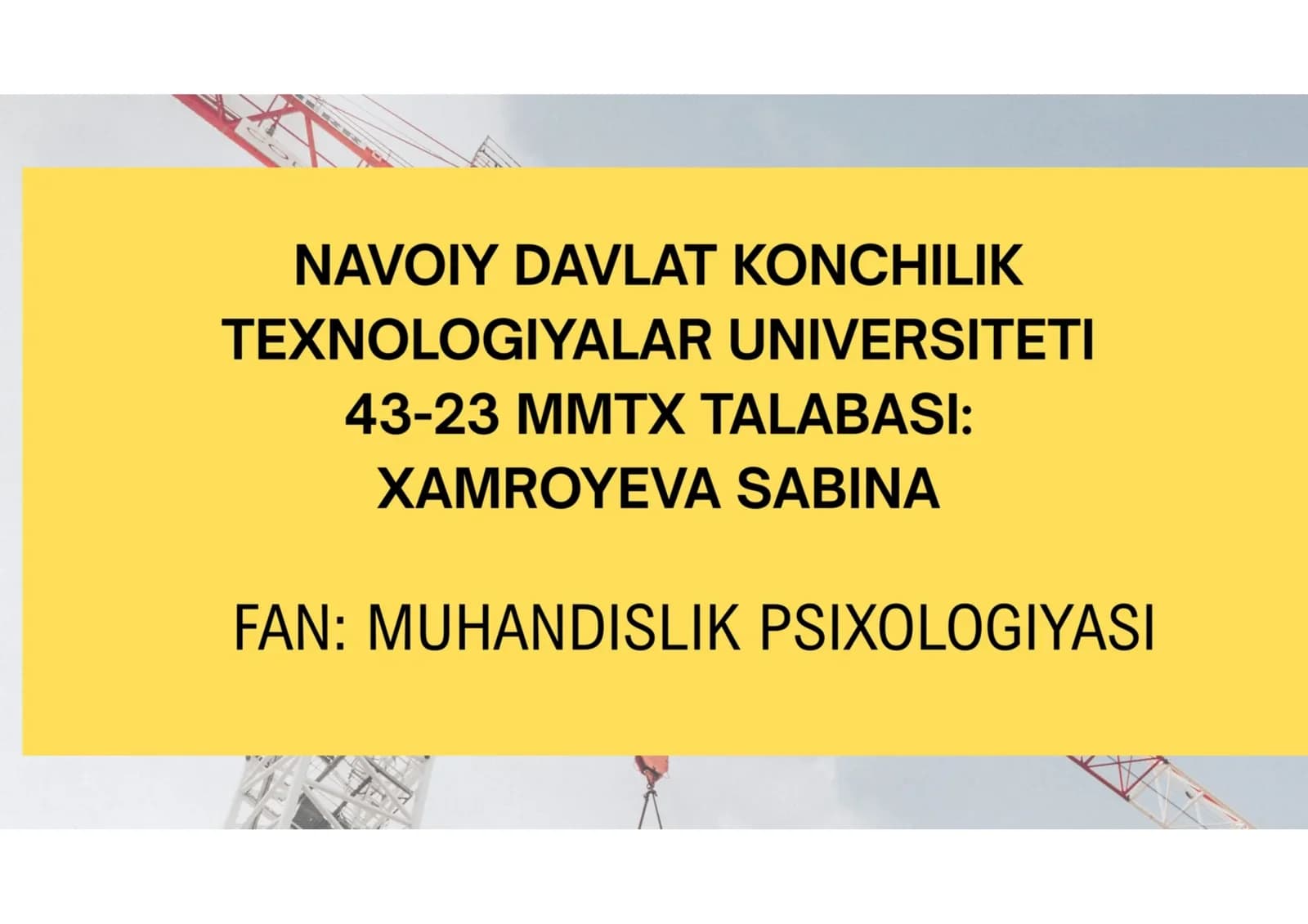 MUHANDISLIK FAOLIYATIDA QAROR QABUL QILISH