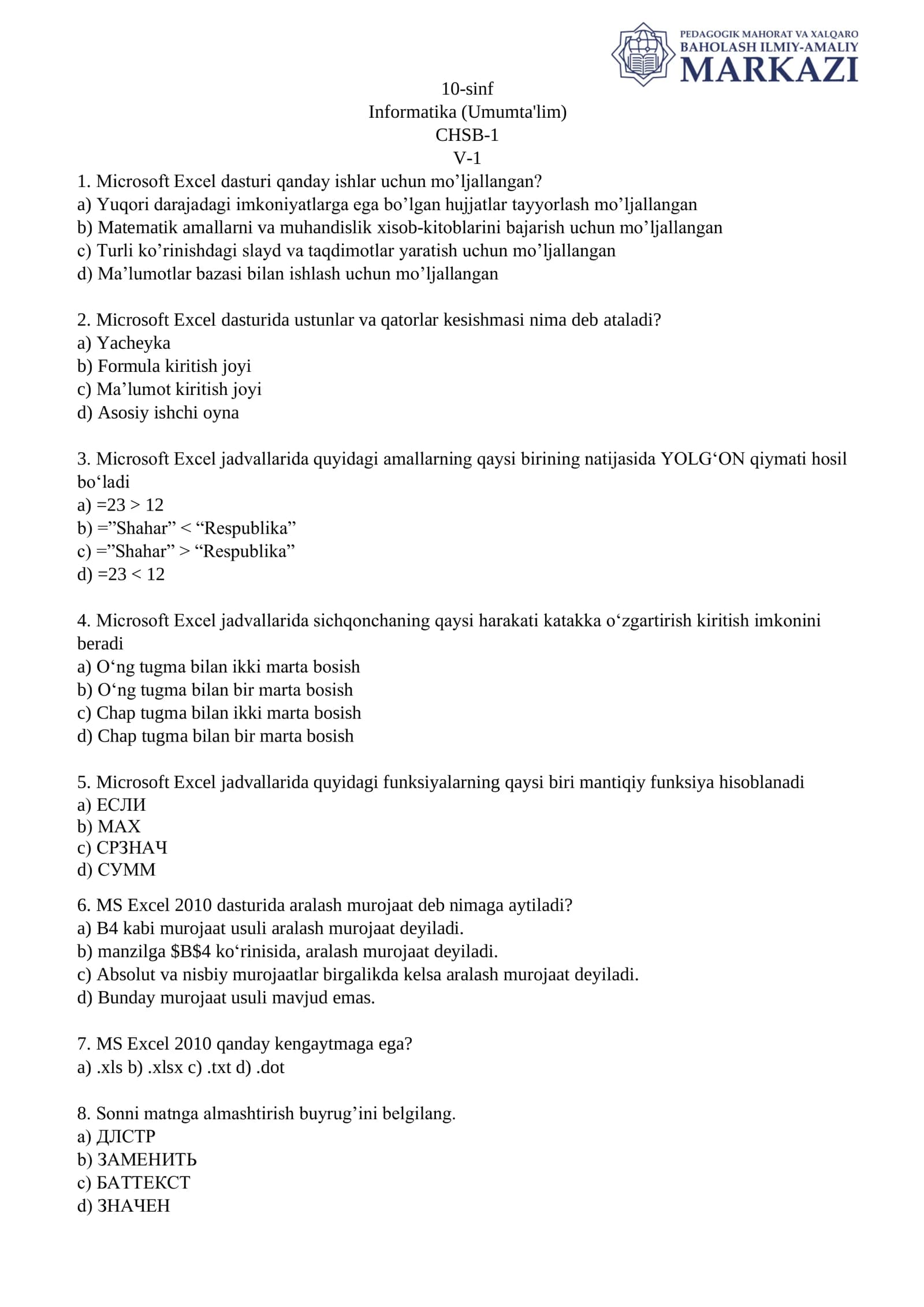 Informatika (Umumta'lim)
