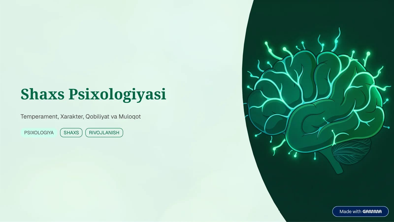 SHAXS PSIXOLOGIYASI: TEMPERAMENT, XARAKTER, QOBILIYAT VA MULOQOT