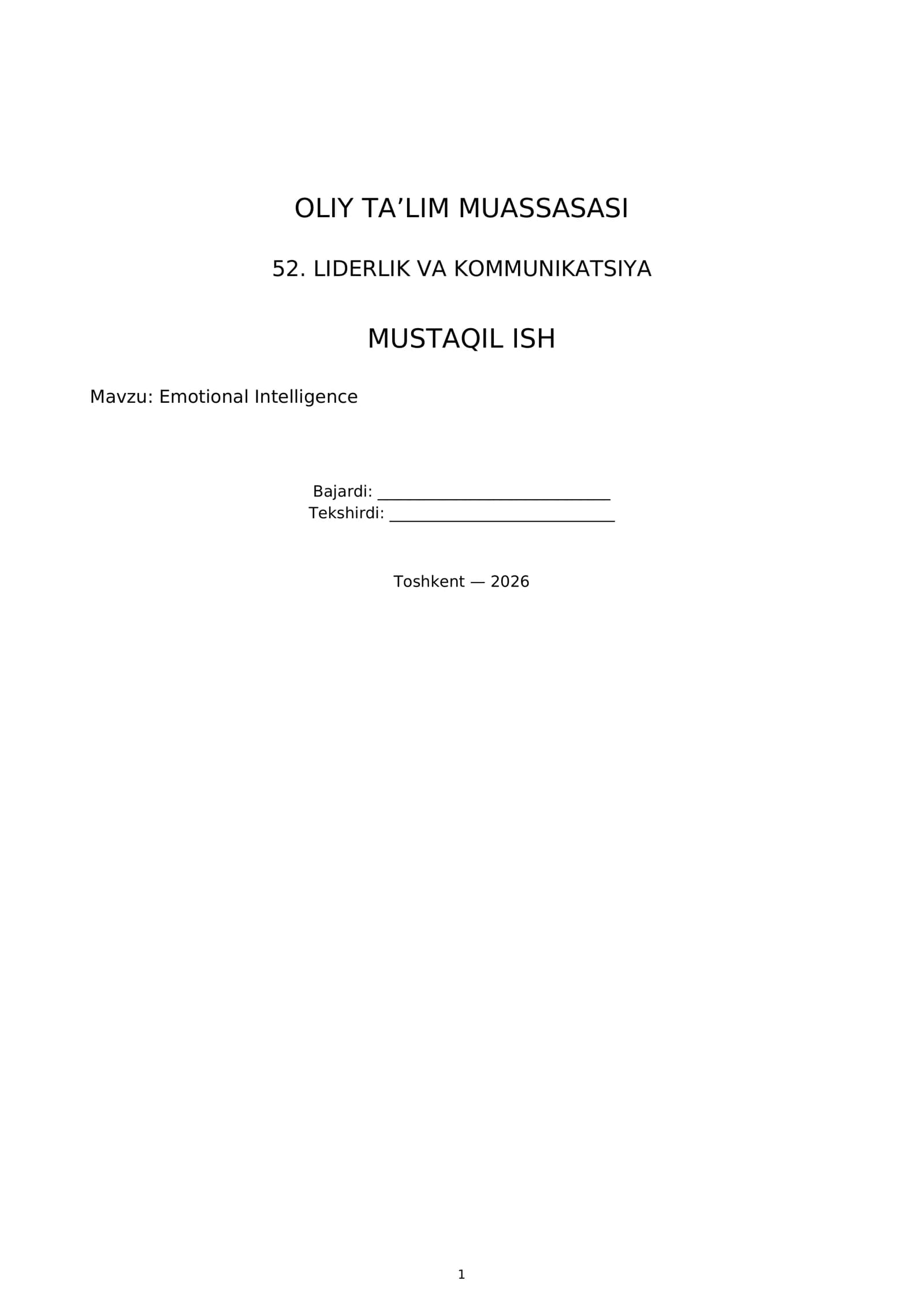 Emotional Intelligence