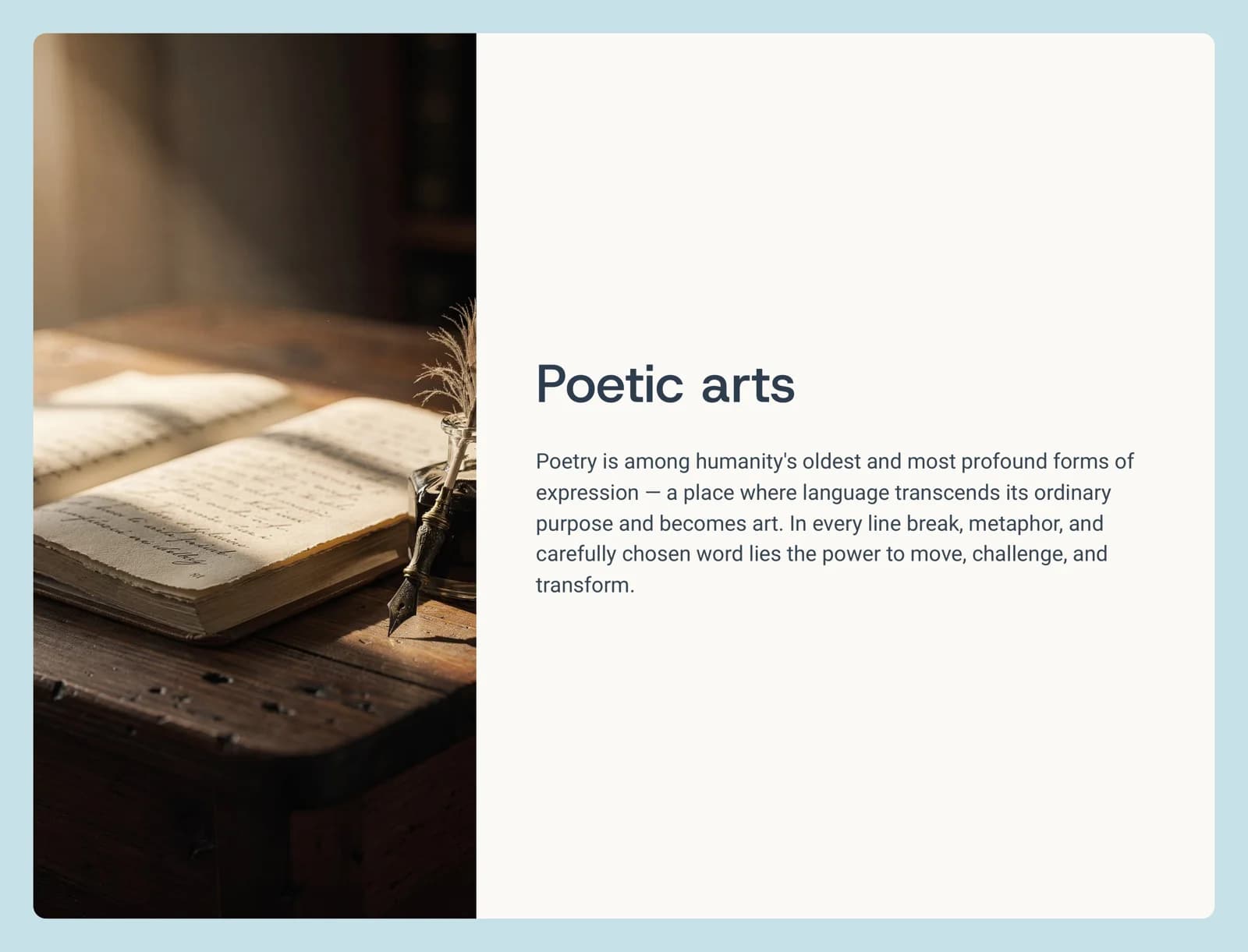 Poetic arts