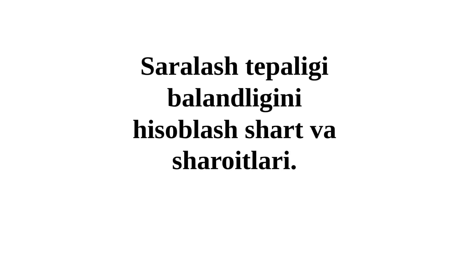 Saralash tepaligi