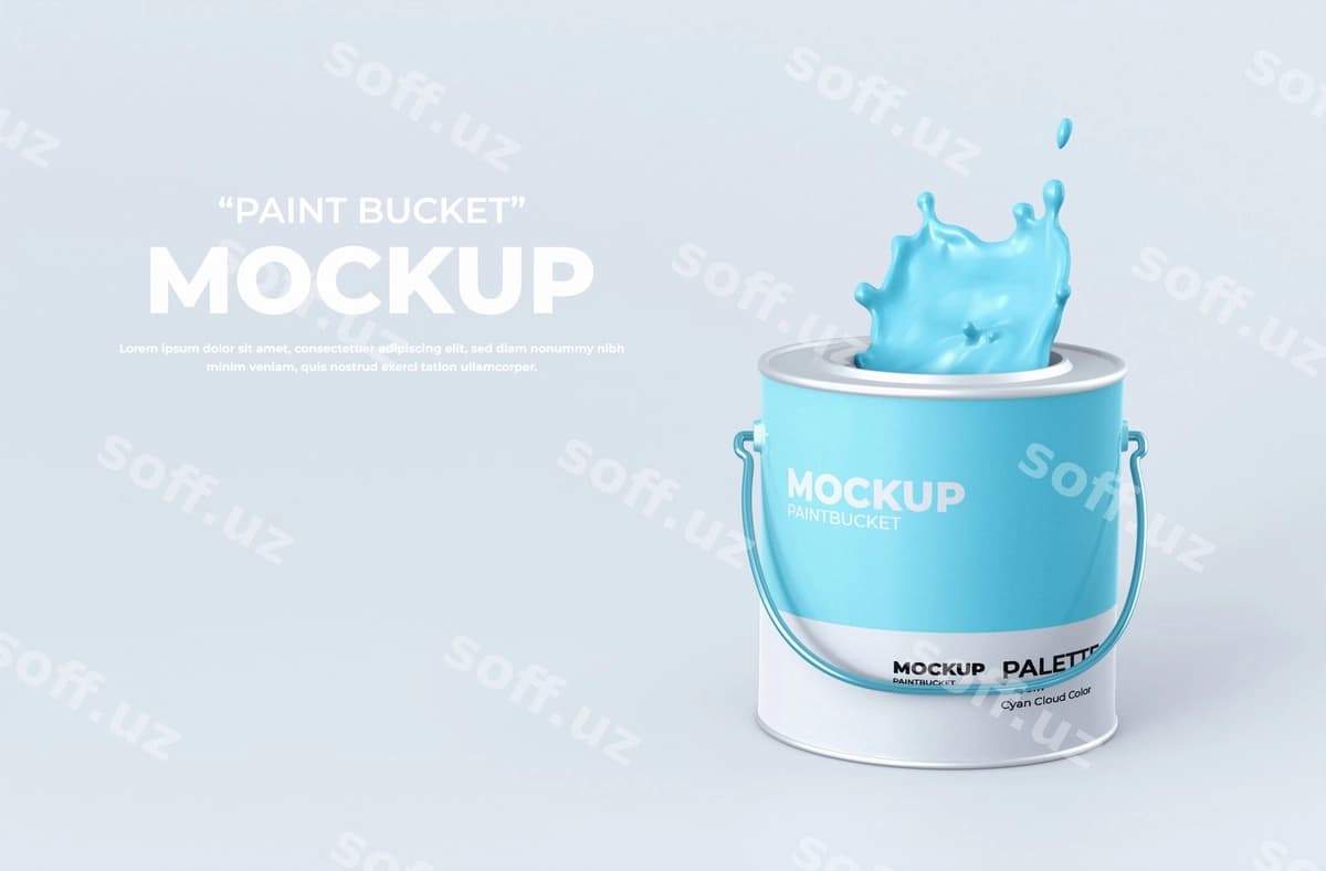 Boj holda dizayni | Paint bucket mockup design