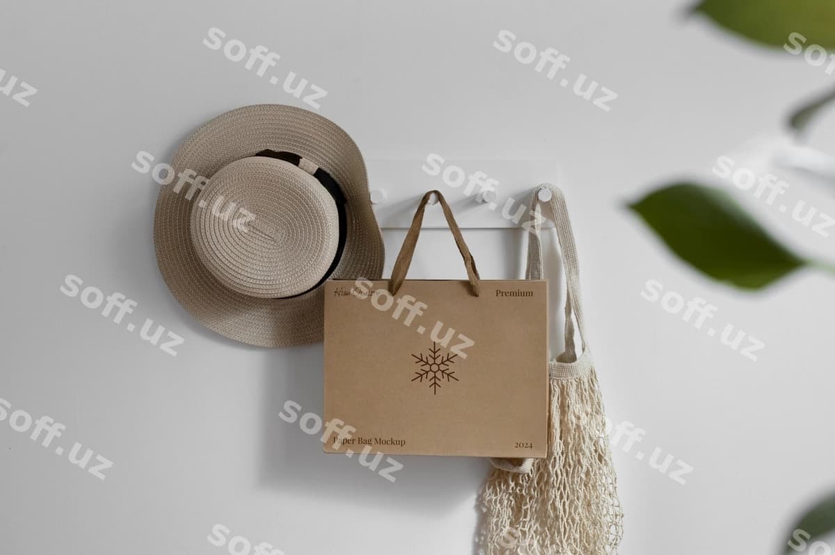 Qog'oz sumka namuna askar | Paper bag mockup hanger