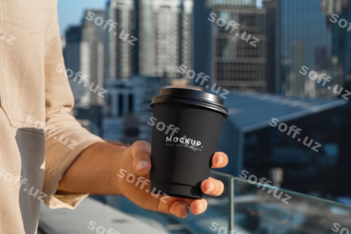 Qog'oz kofe stakanchik namuna o'tkazib berish | Paper coffee cup mockup take away